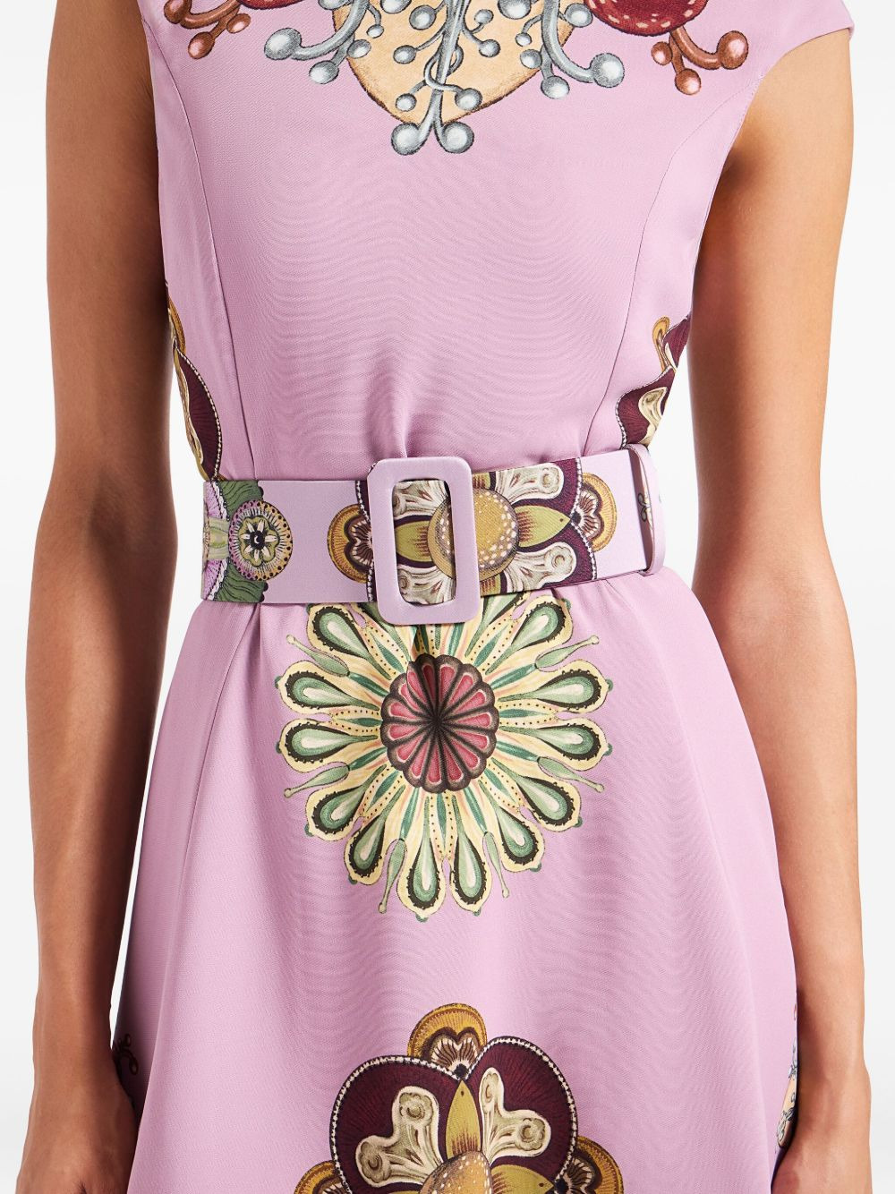 floral-print buckle belt - 3
