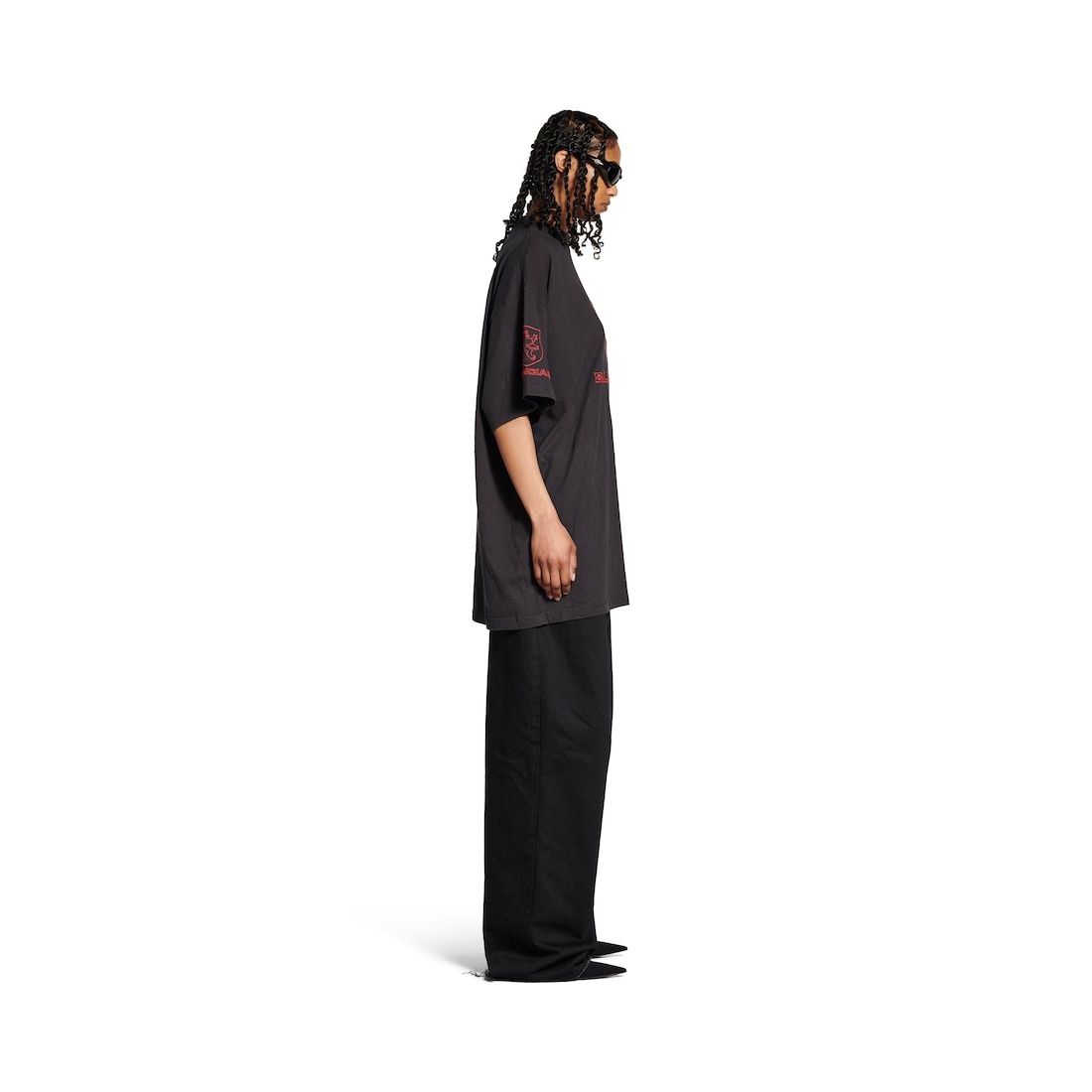Men's Lion Club T-shirt Oversized in Black/red - 3
