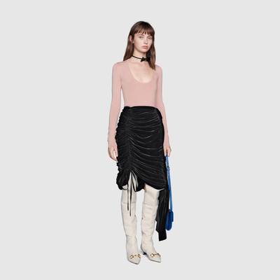 GUCCI Draped velvet skirt with ruffle outlook