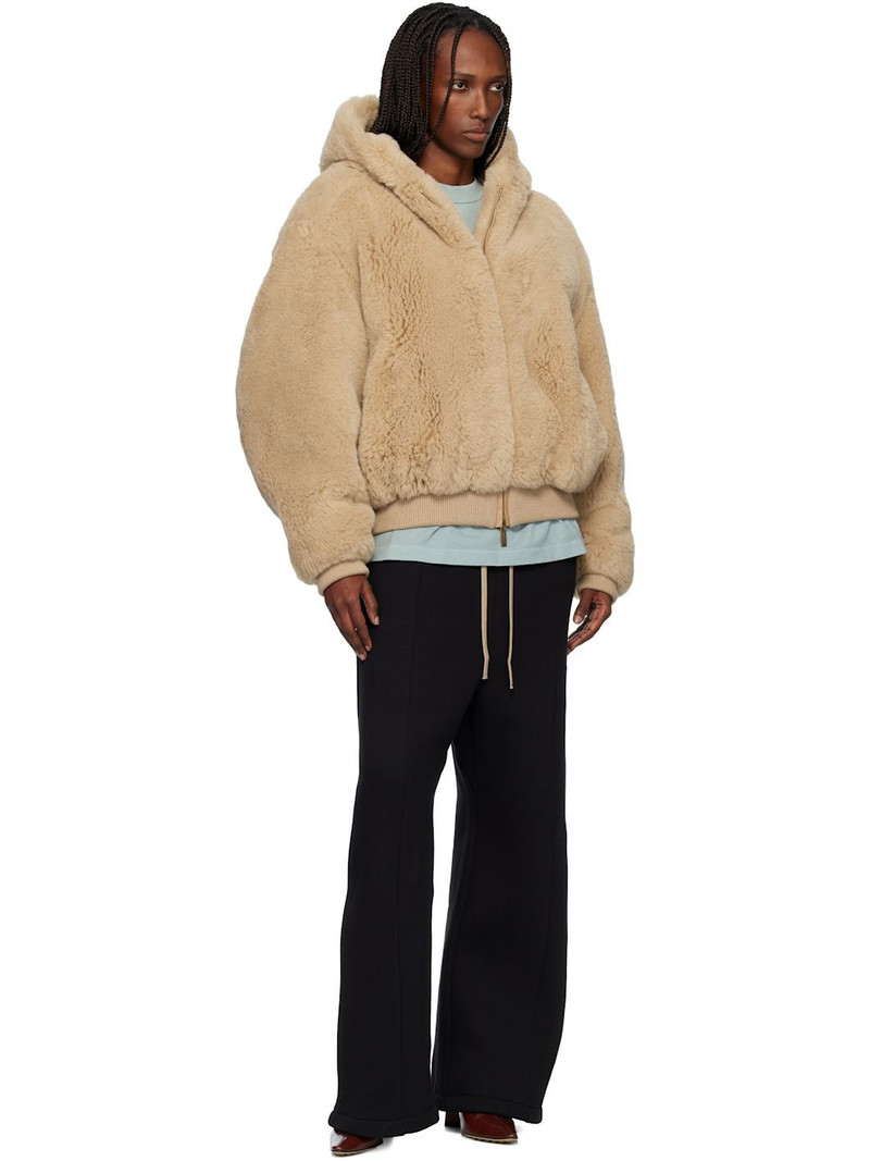 Fear of God Beige Alpaca Hooded Bomber Jacket outlook