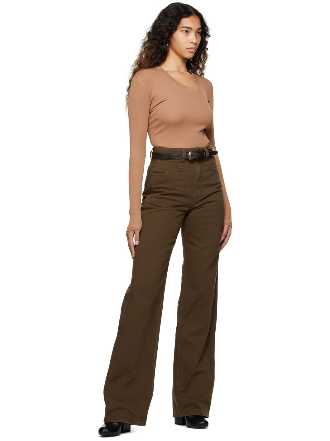 Brown Straight-Leg Jeans - 5