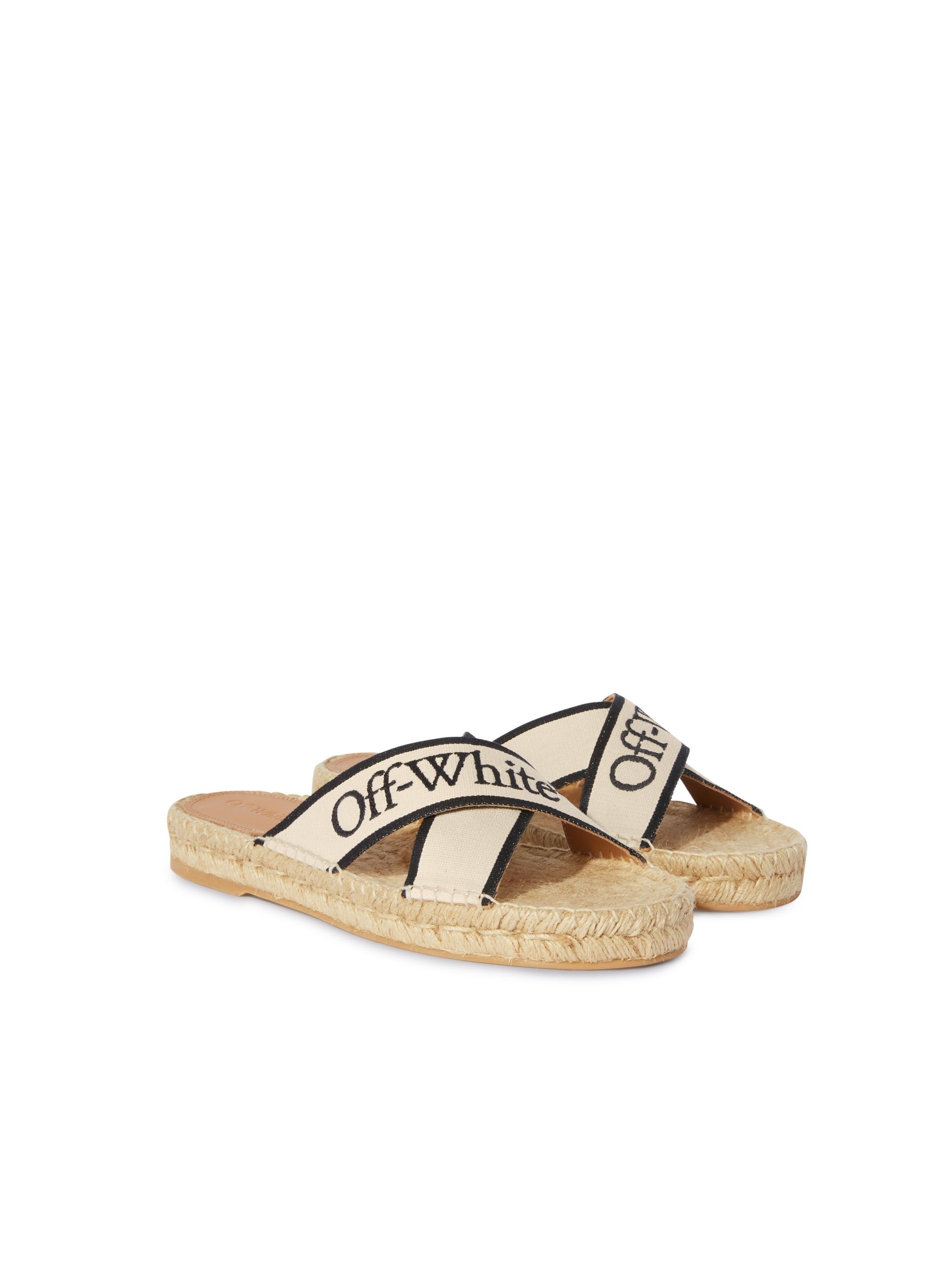 Beige/black Criss-cross Espadrilles - 2