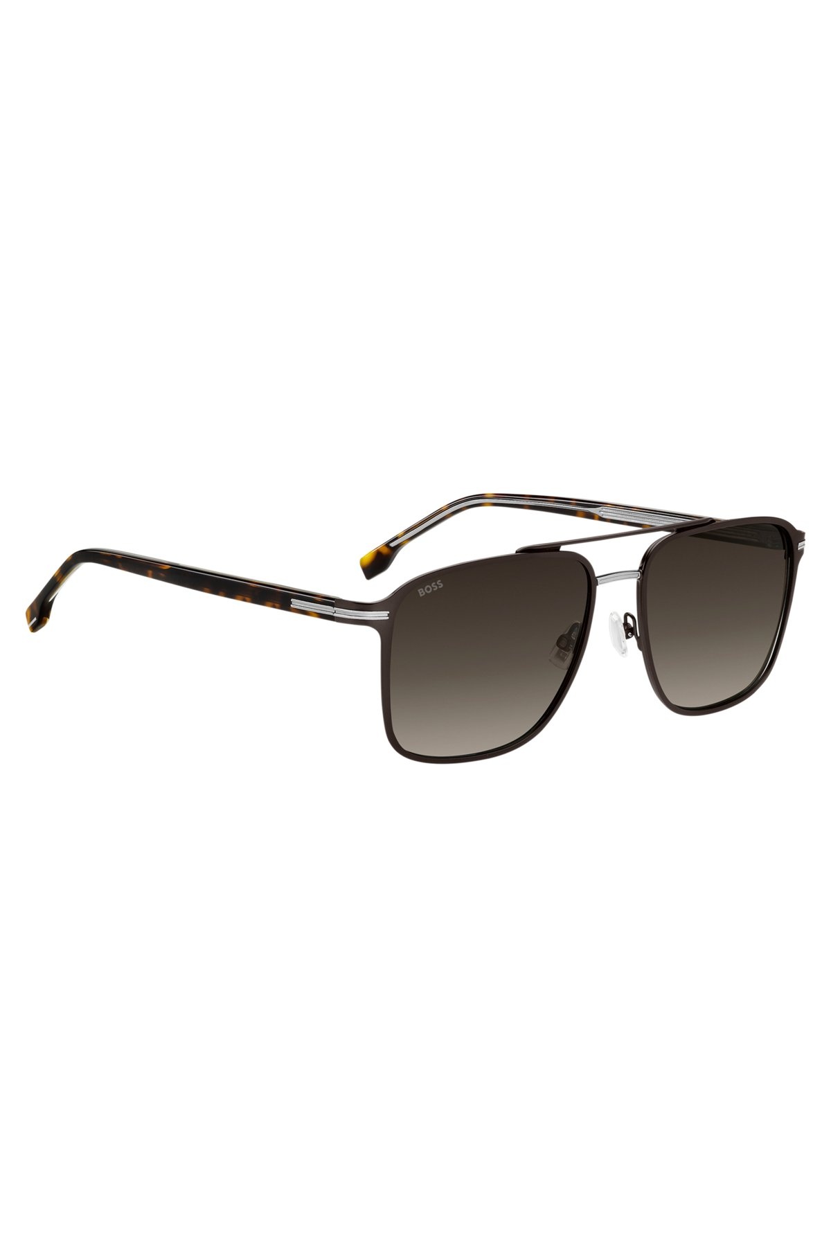 BLACK-STEEL SUNGLASSES WITH HAVANA-ACETATE TEMPLES - 4