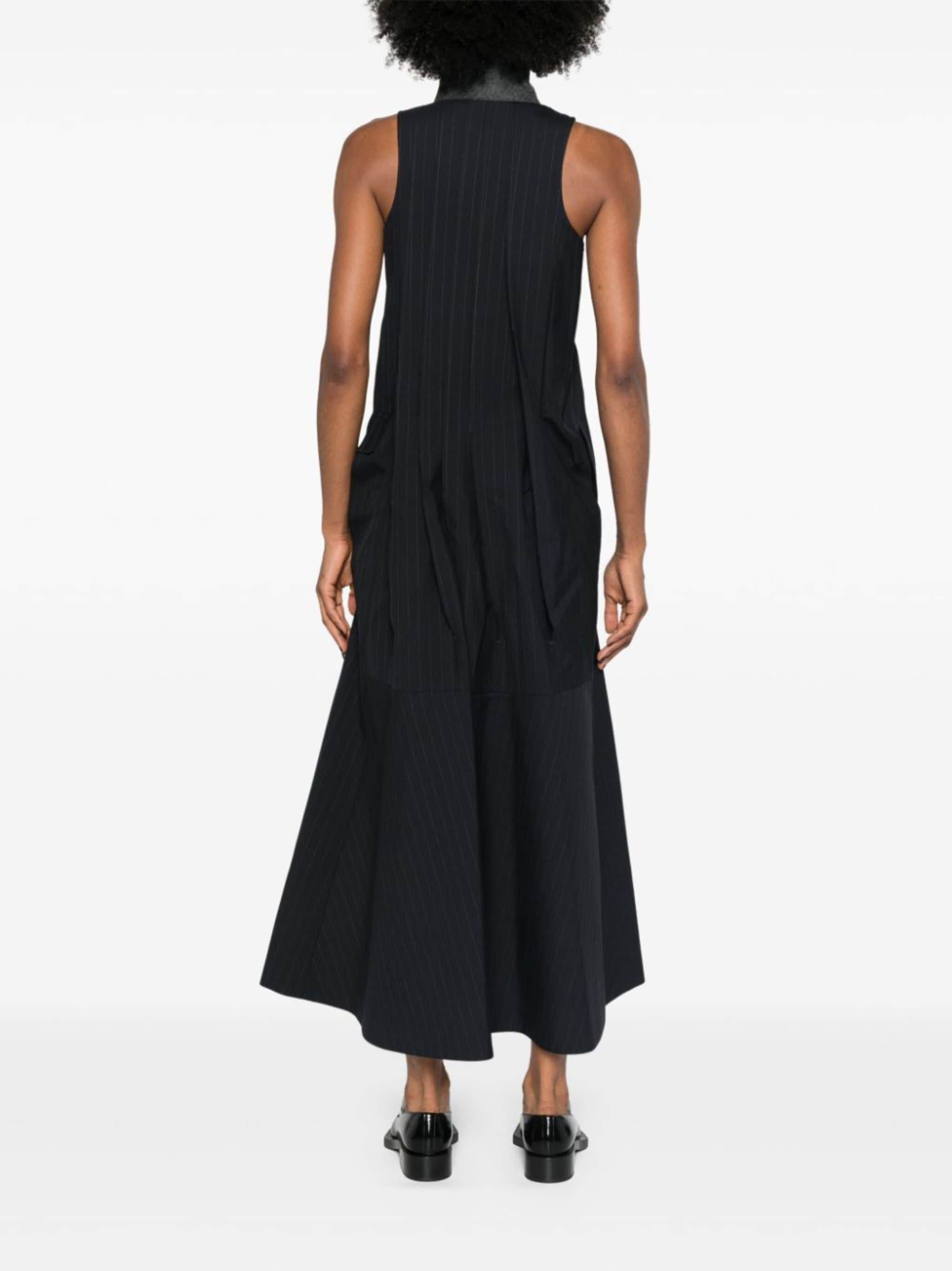 pinstriped pleated maxi dress - 4