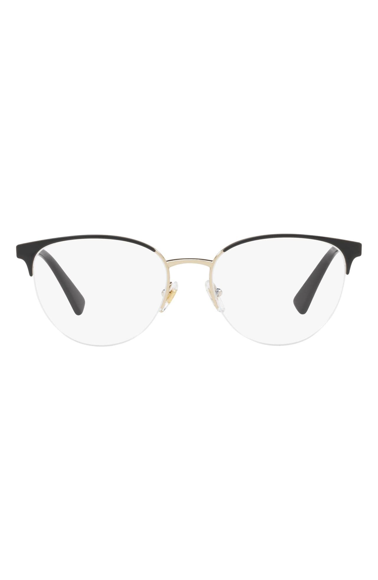 Versace 52mm Cat Eye Optical Glasses in Black Gold at Nordstrom - 1