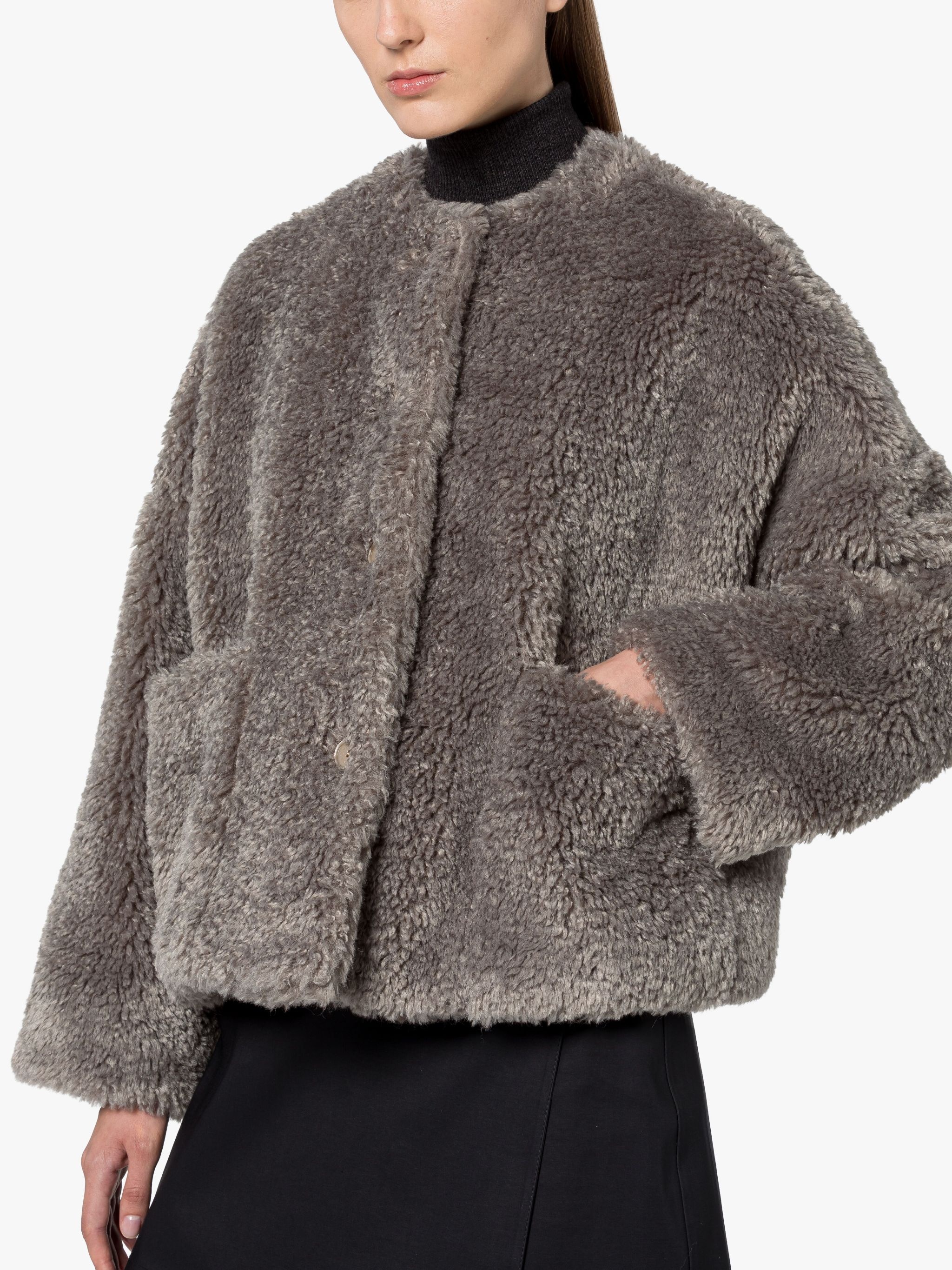 HUMBIE GREIGE ECO FUR JACKET - 5