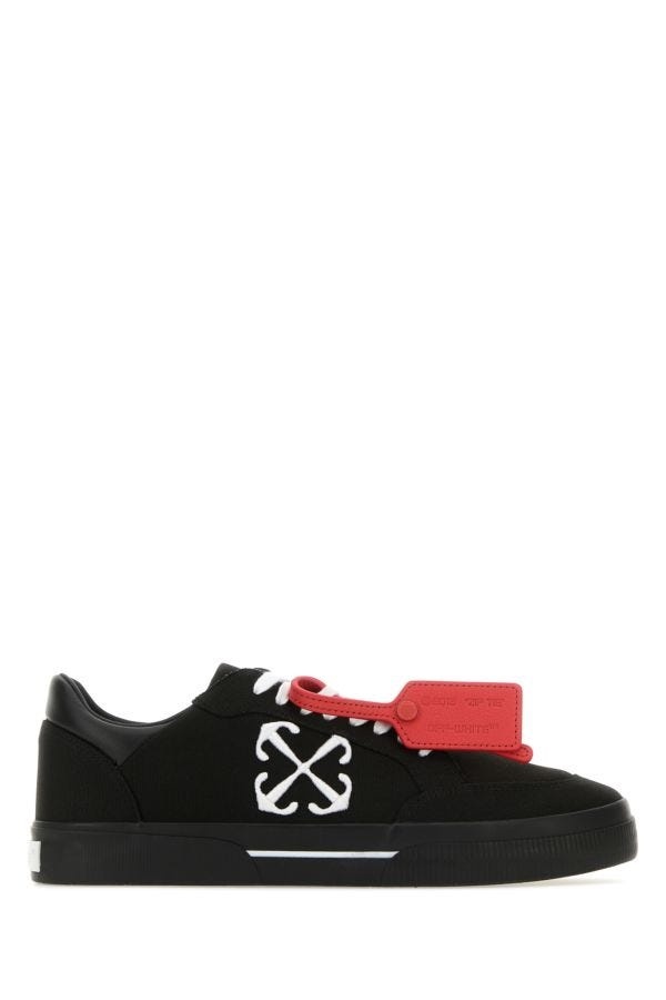 Off White Man Black Canvas New Low Vulcanized Sneakers - 1