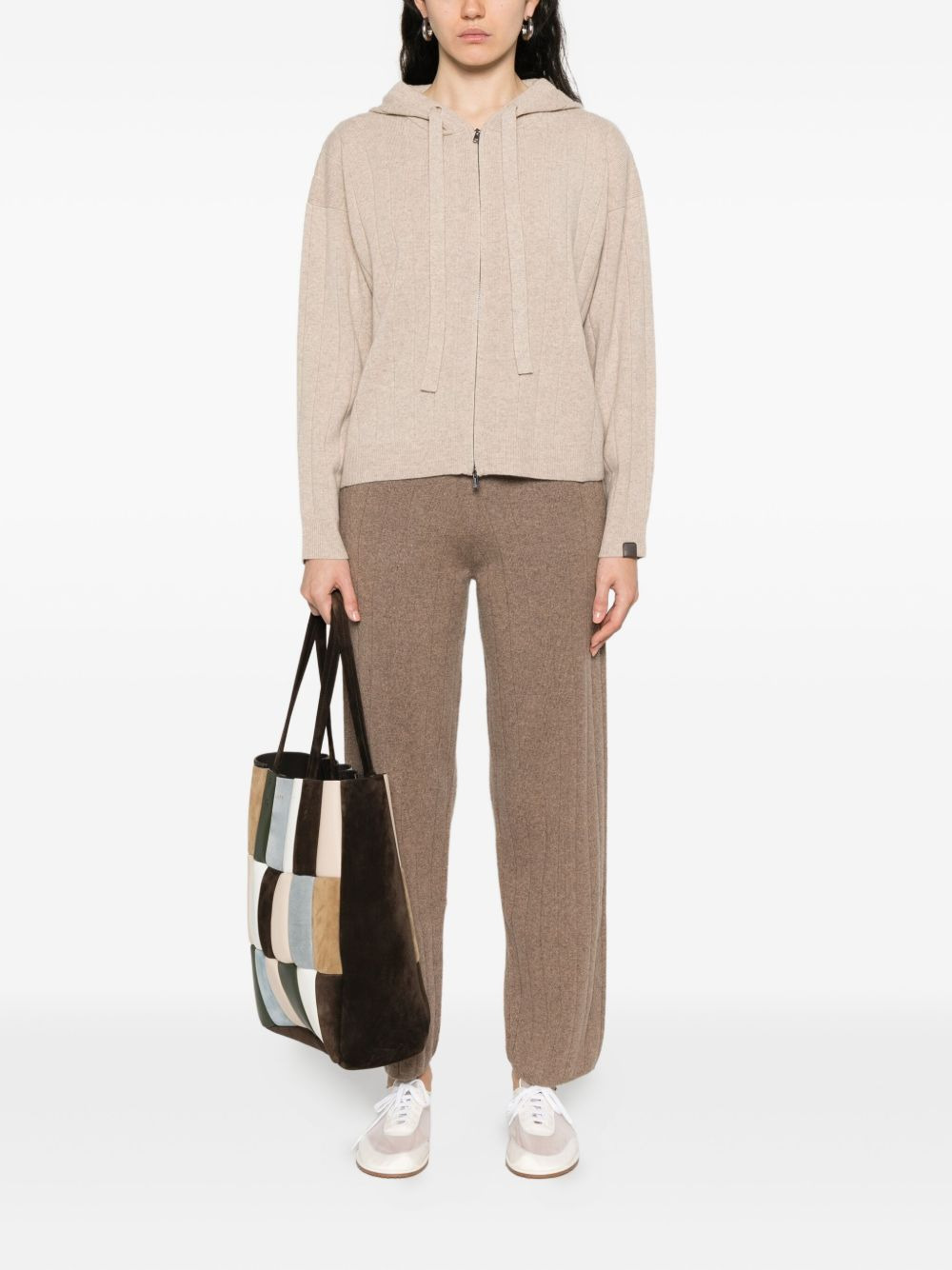 ribbed knit hoodie - 2