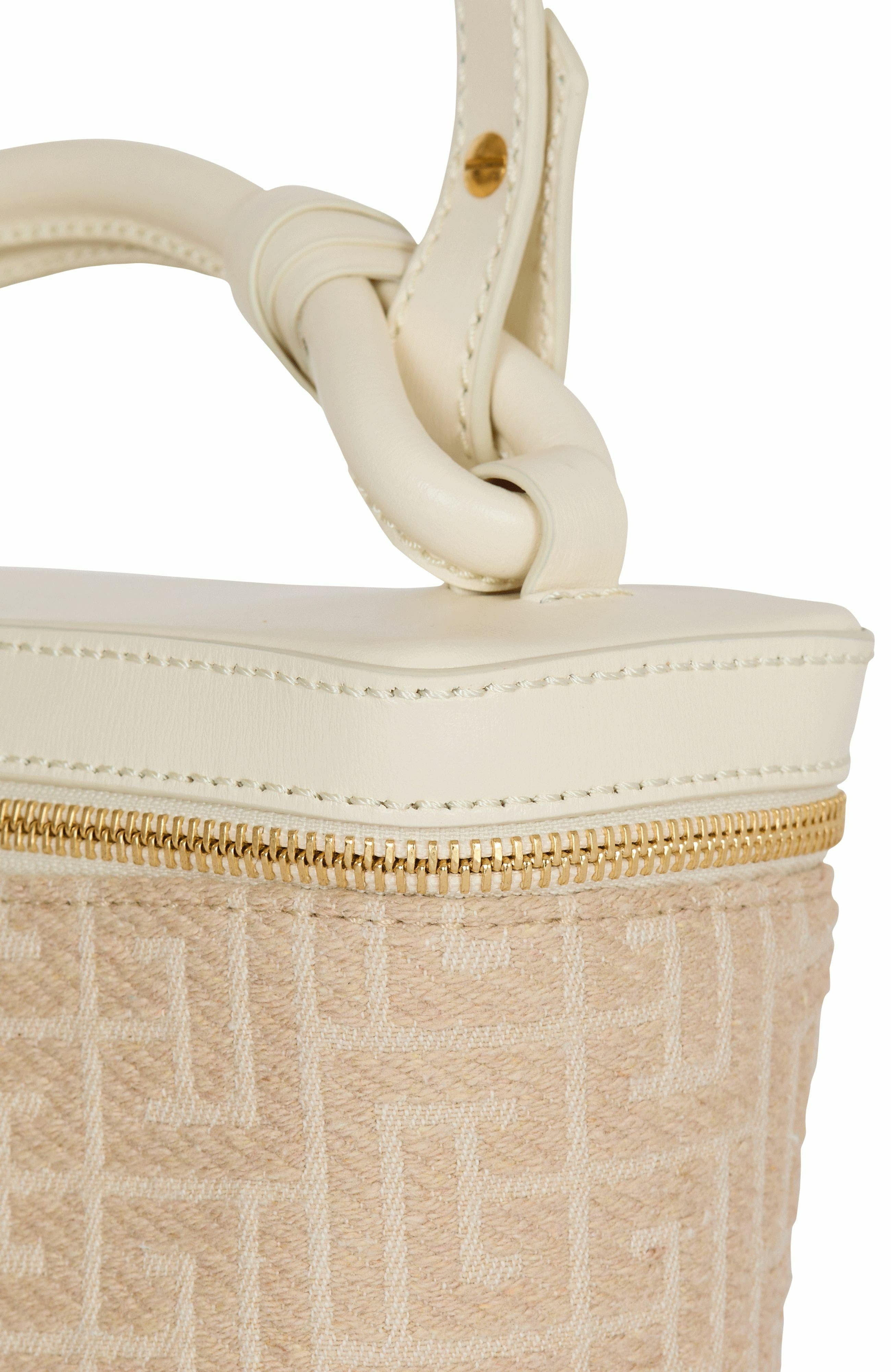 Balmain B-Army Vanity Case in monogrammed canvas and calfskin in Beige at Nordstrom - 6