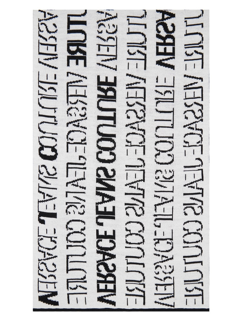 VERSACE JEANS COUTURE Black & White Logo Scarf outlook
