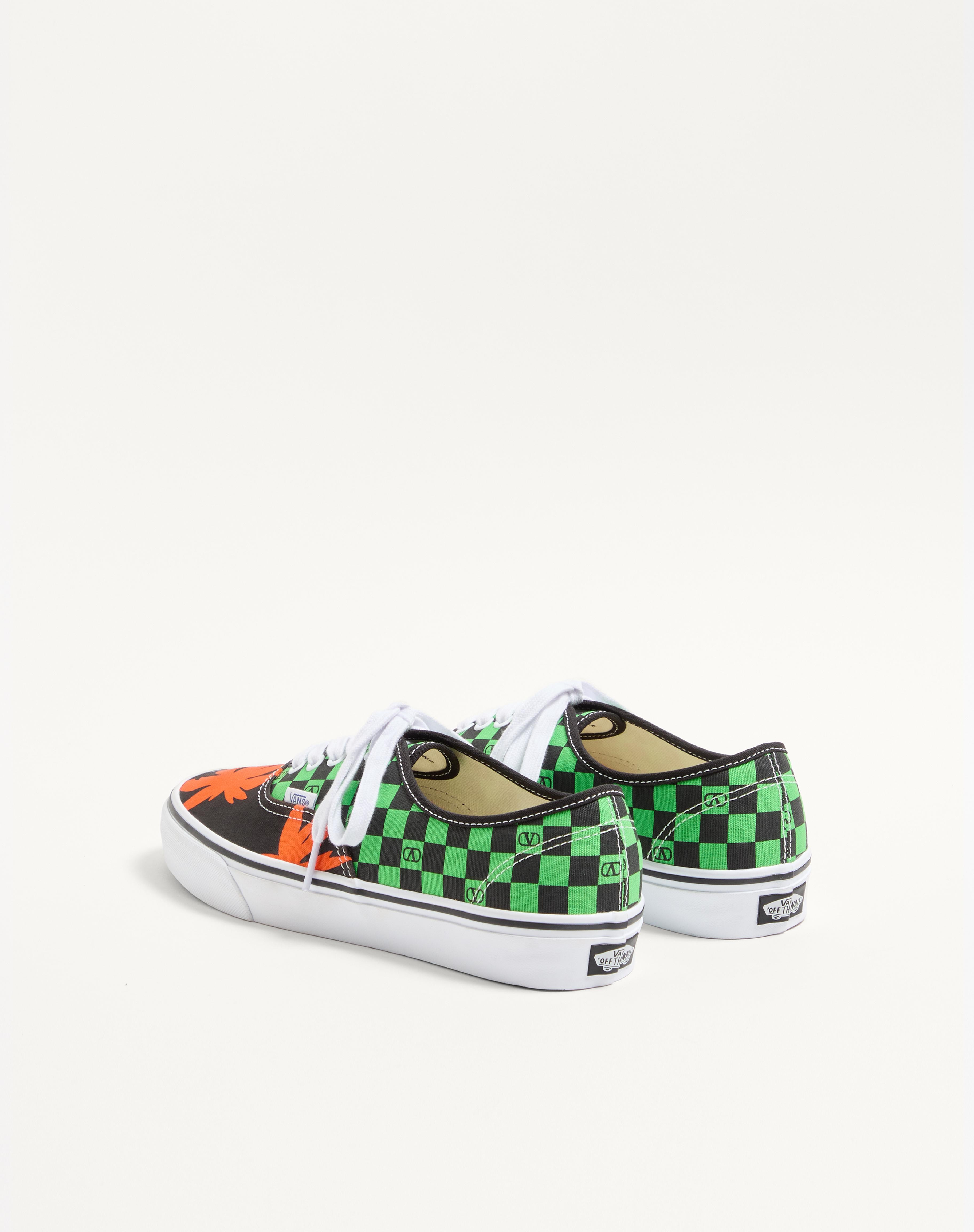 VALENTINO GARAVANI AND VANS LOW-TOP FABRIC TRAINER WITH VLOGO CHECKERBOARD PRINT AND TROPICAL LEAVES - 6
