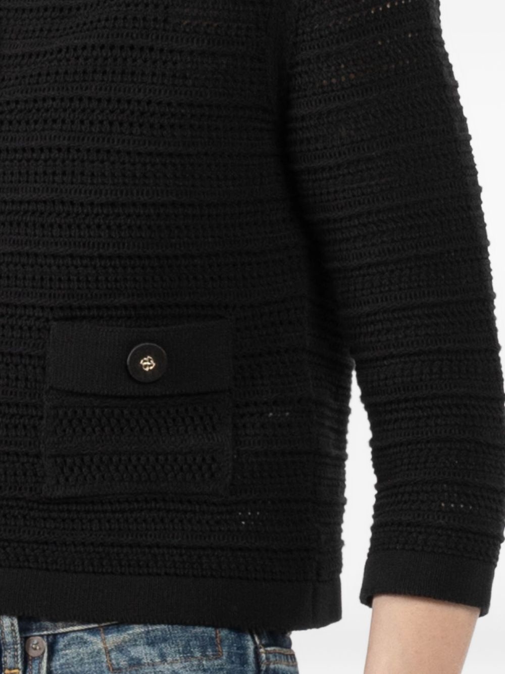 crochet-knit button cardigan - 5