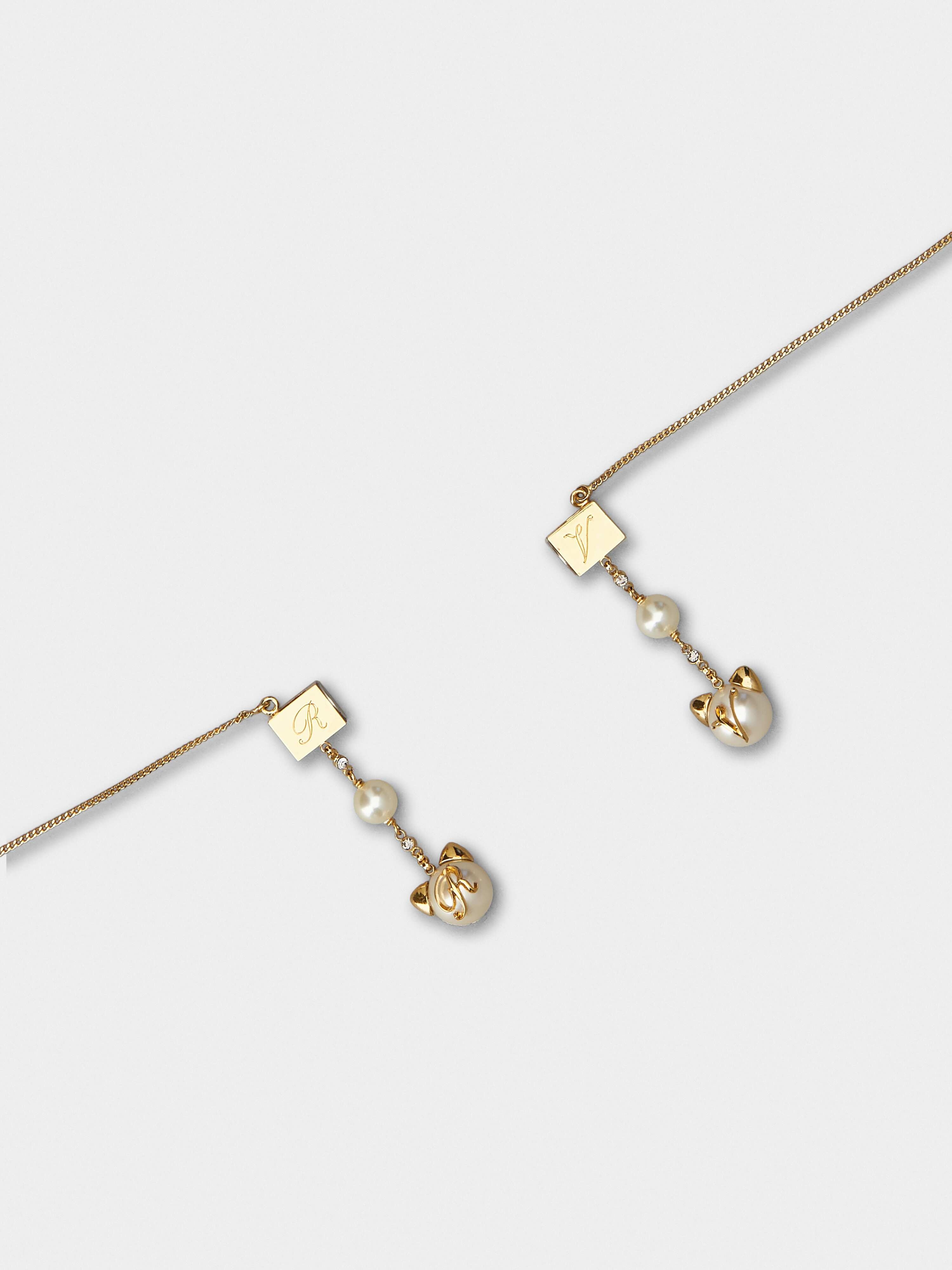 Pearl Cat Airpods Necklace in Metal - 3