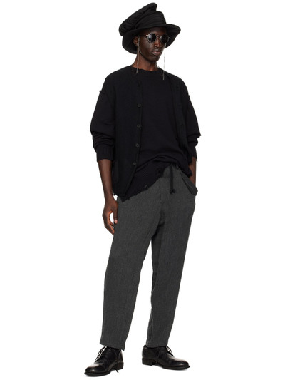 Yohji Yamamoto Black Distressed Sweater outlook