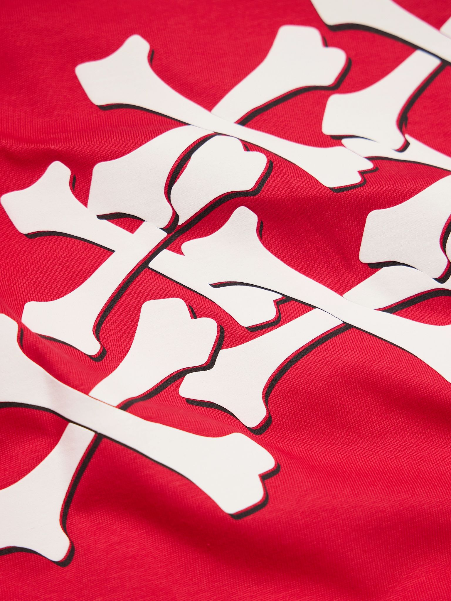 Bones Stacked Logo-Print Cotton-Jersey T-Shirt Red - 5