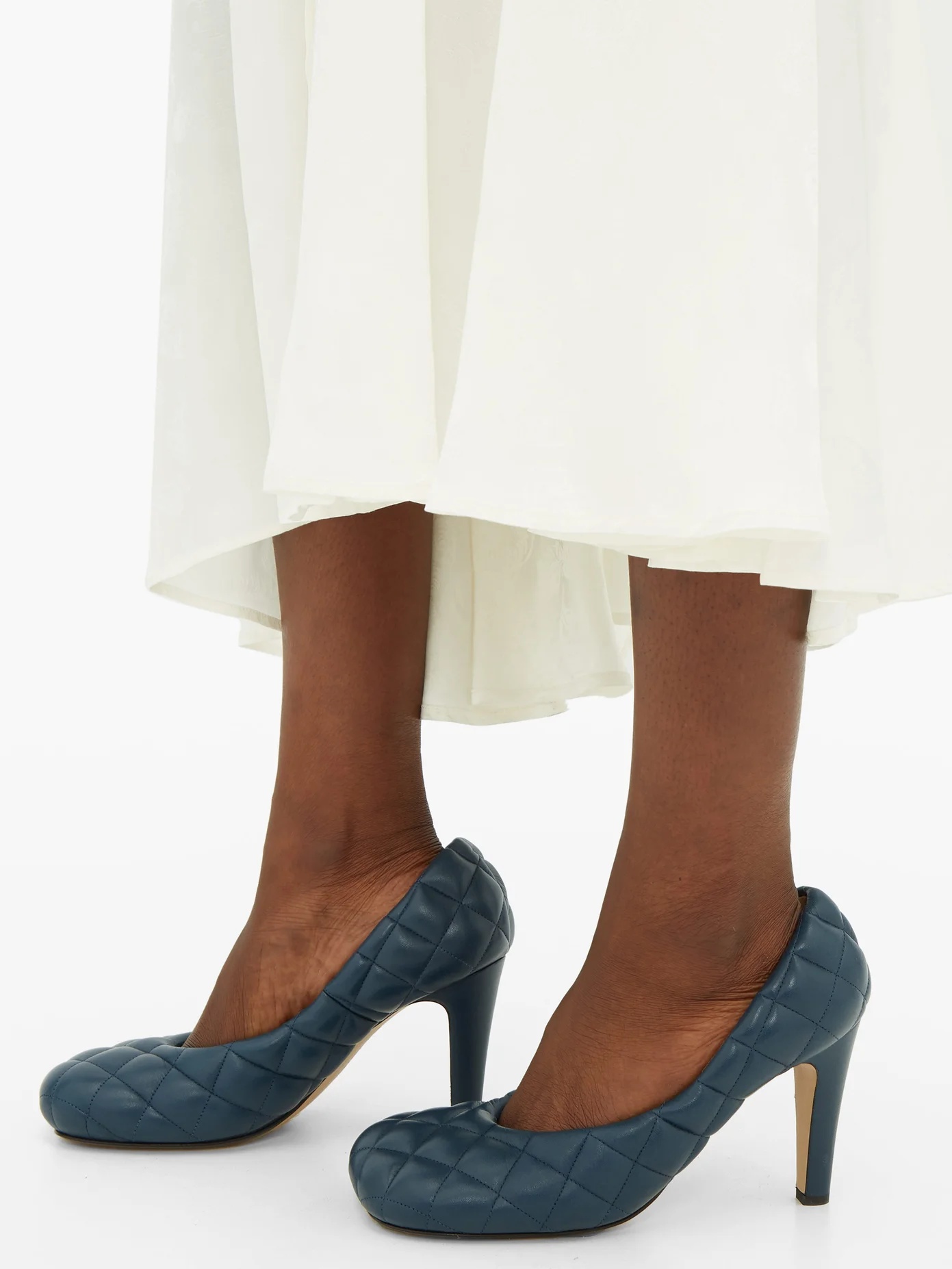 Square-toe quilted-leather pumps - 3