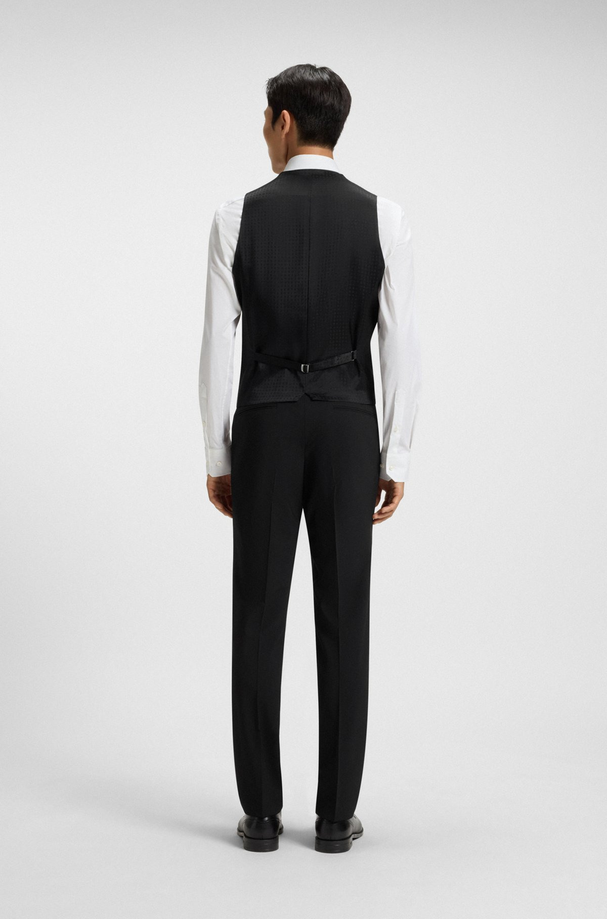 SINGLE-BREASTED WAISTCOAT IN VIRGIN-WOOL SERGE - 5