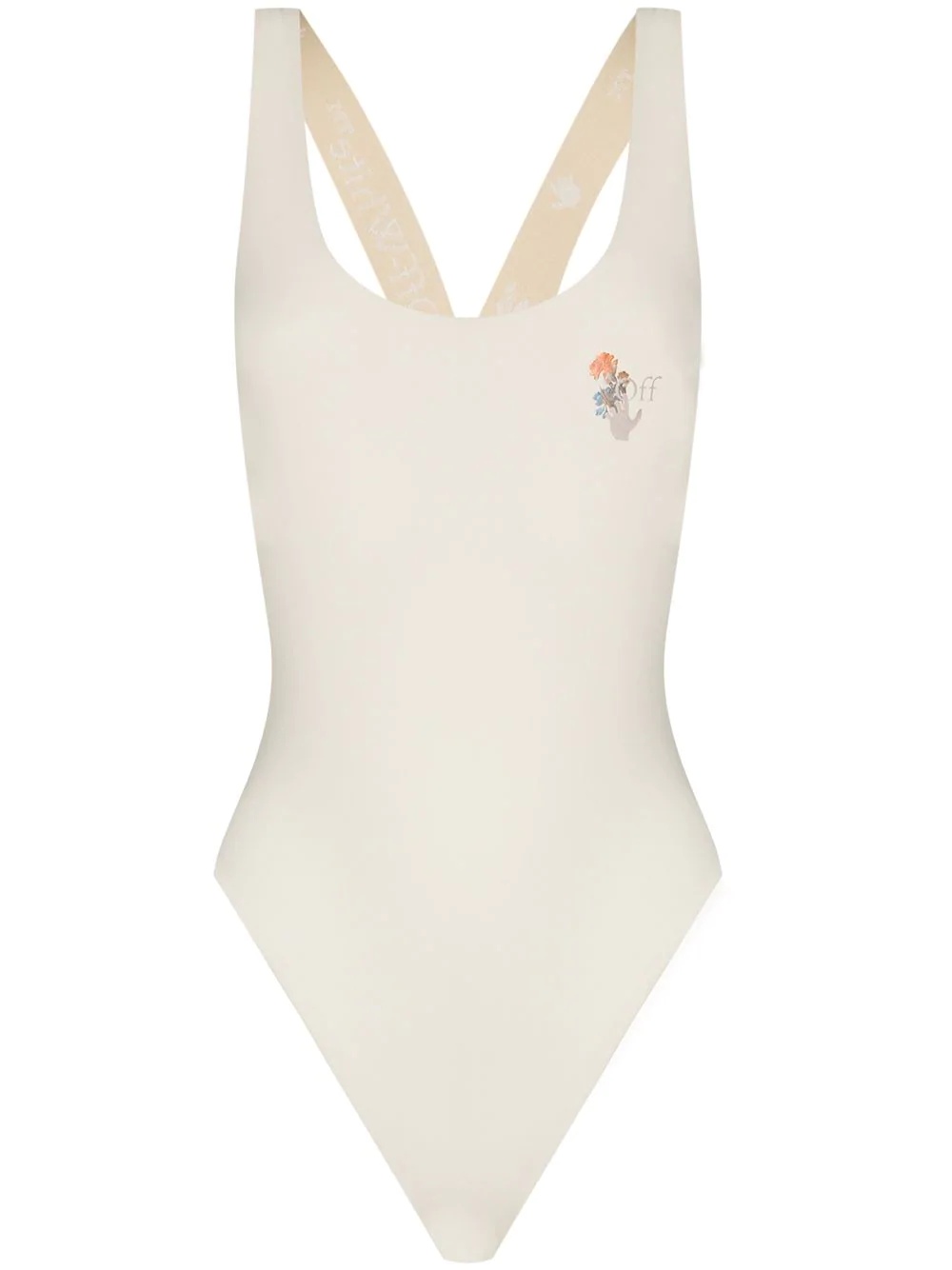 x Browns 50 scoop neck logo swimsuit - 1