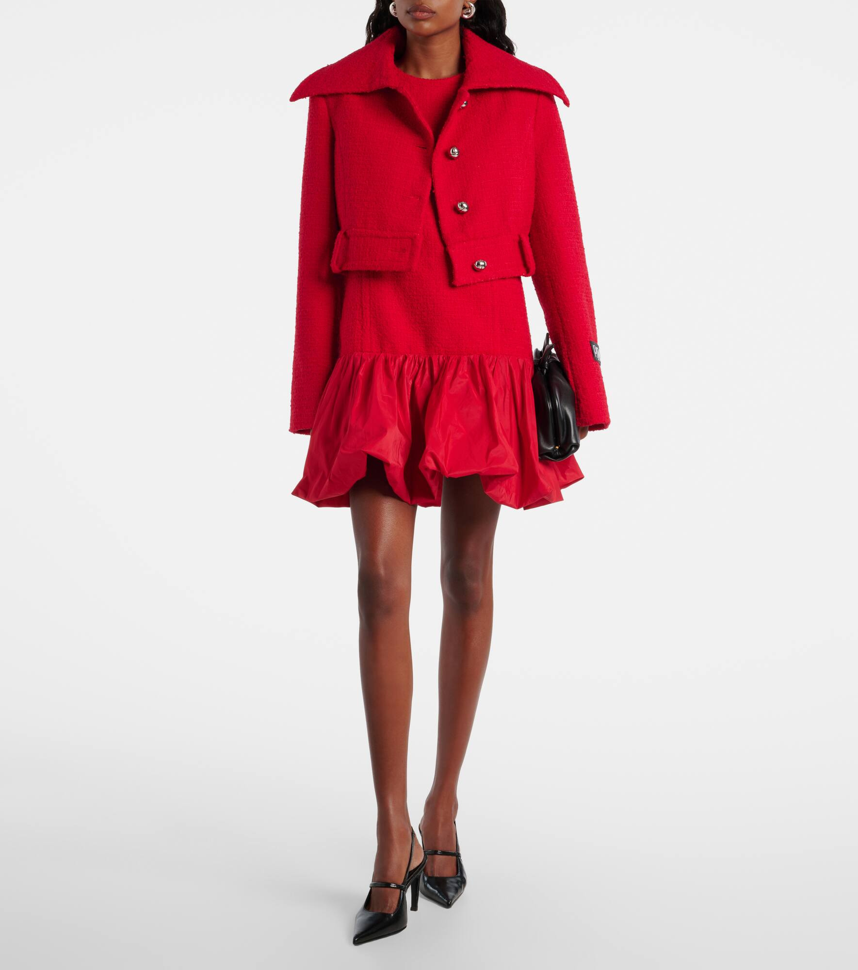 Cropped wool-blend tweed jacket - 2