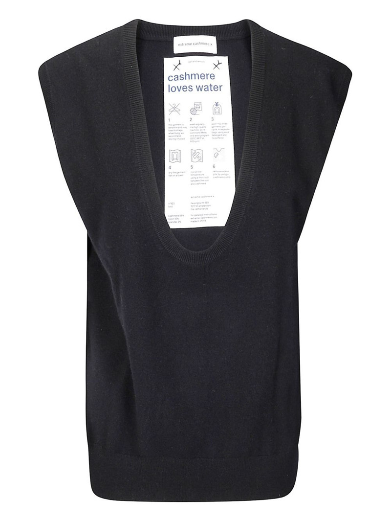 ribbed deep-neckline gilet 1