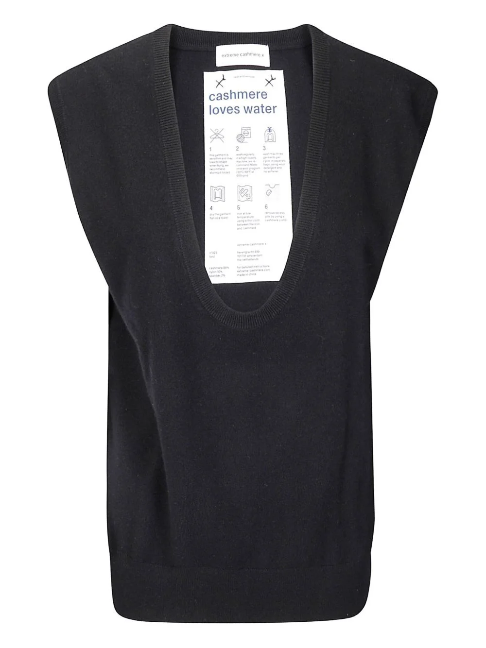 ribbed deep-neckline gilet - 1