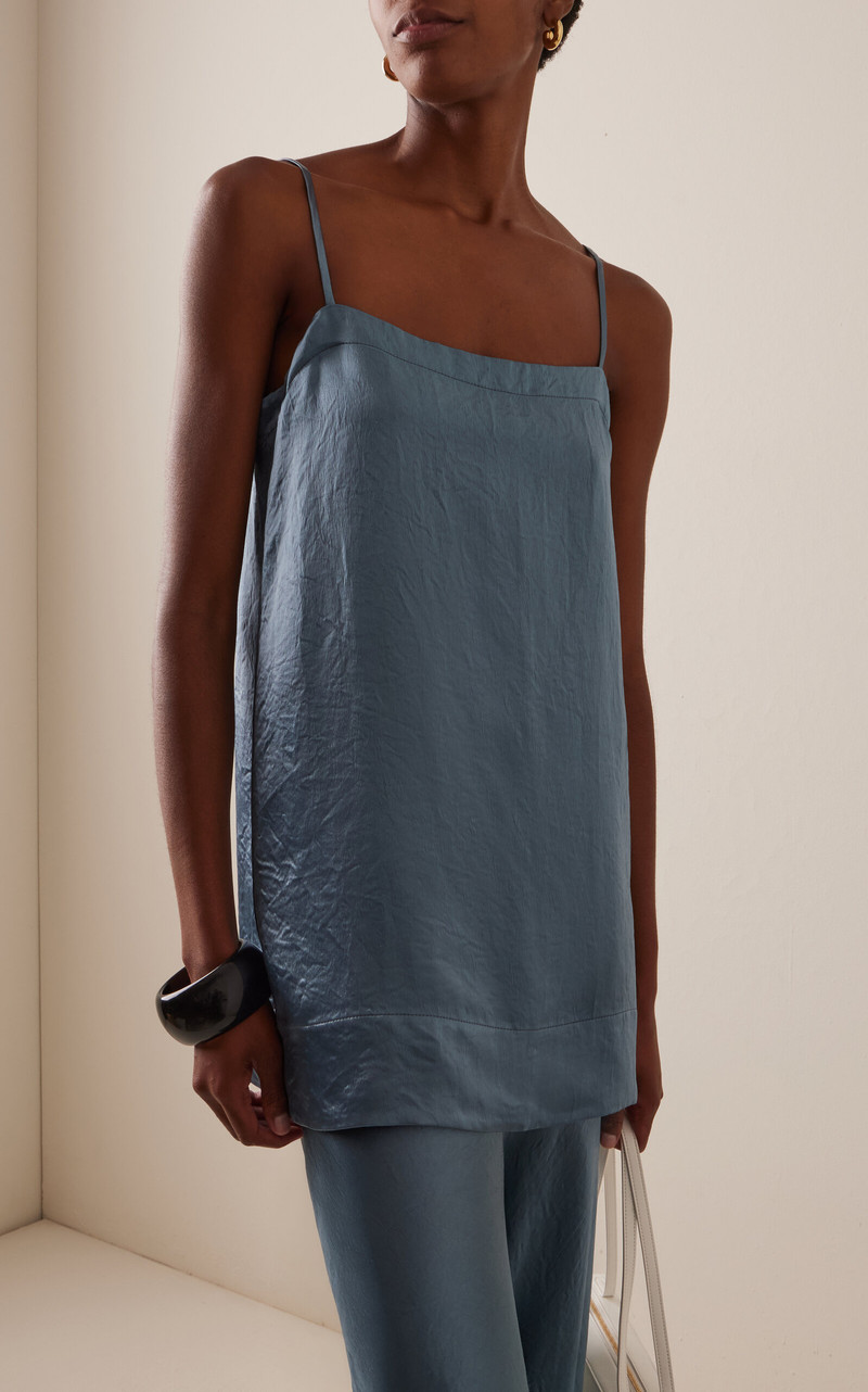 BONDI BORN® Kobe Satin Mini Slip Dress blue outlook