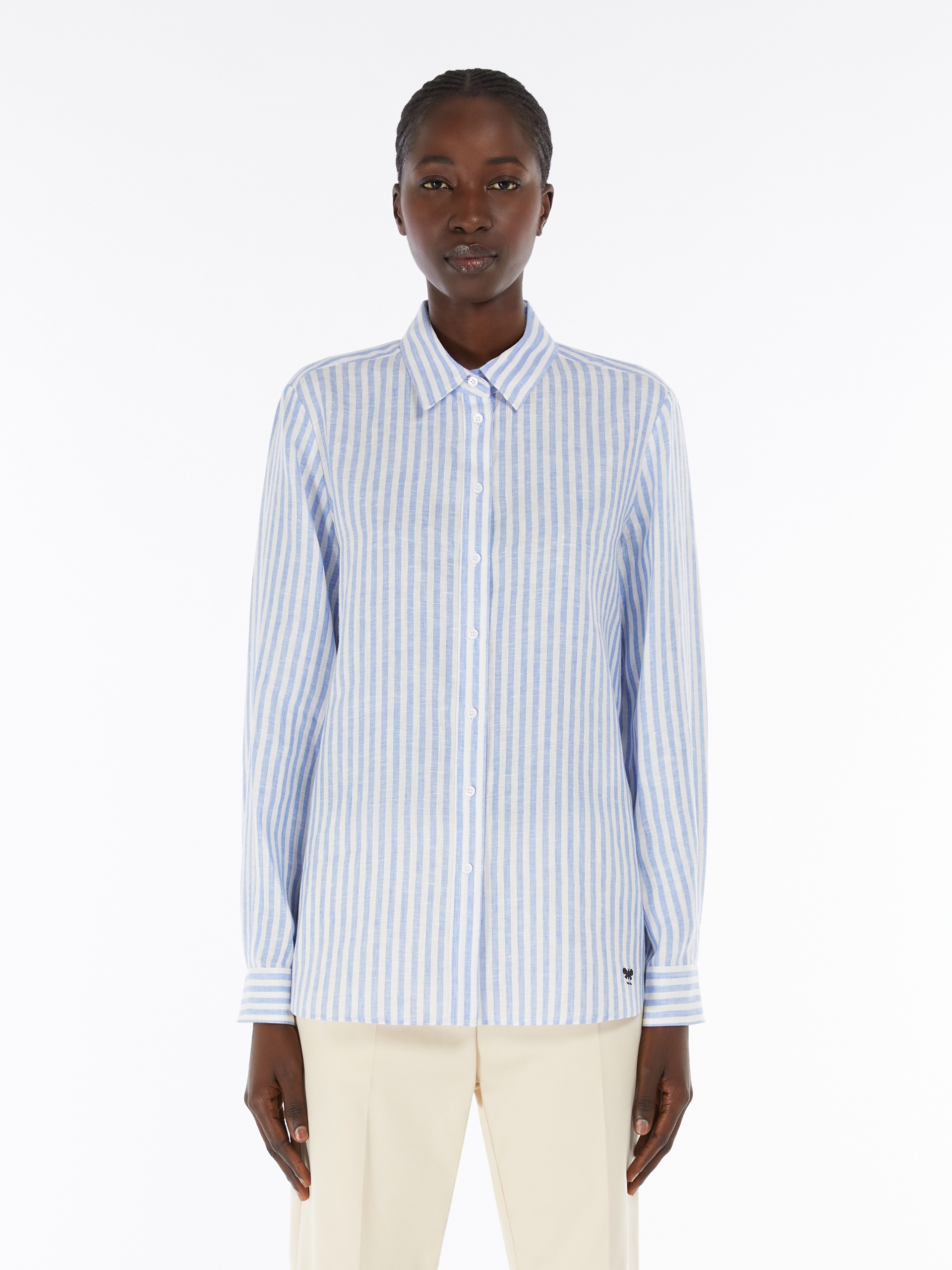 JOSEF Striped linen shirt - 3