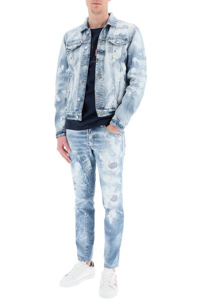 DSQUARED2 LIGHT WHITE PAINT WASH SKATER JEANS outlook