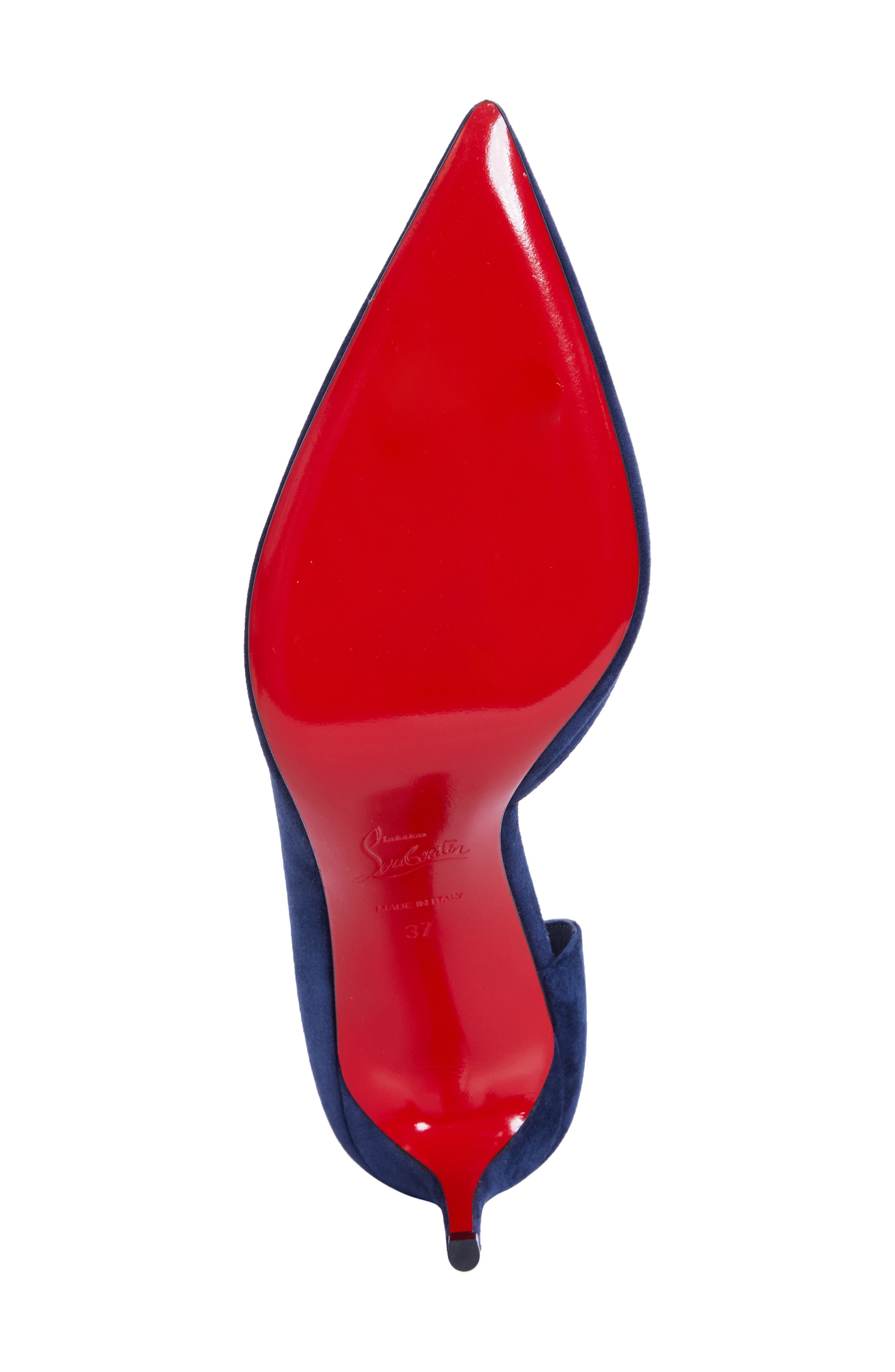 Christian Louboutin Iriza Pointed Toe Half d'Orsay Pump in Zaffiro/Lin Zaffiro at Nordstrom - 6