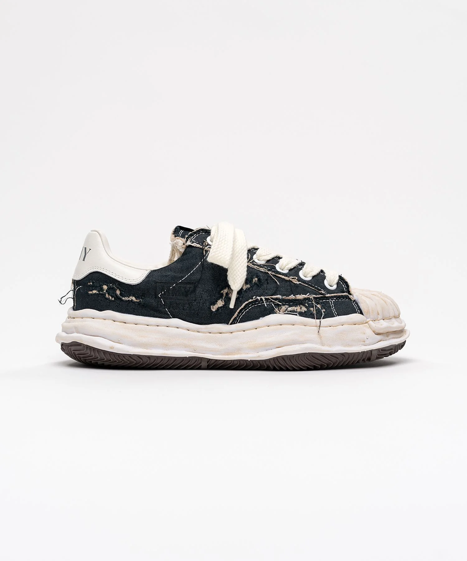 "BLAKEY" OG Sole Ripped Overdye Canvas Low-top Sneaker - 1
