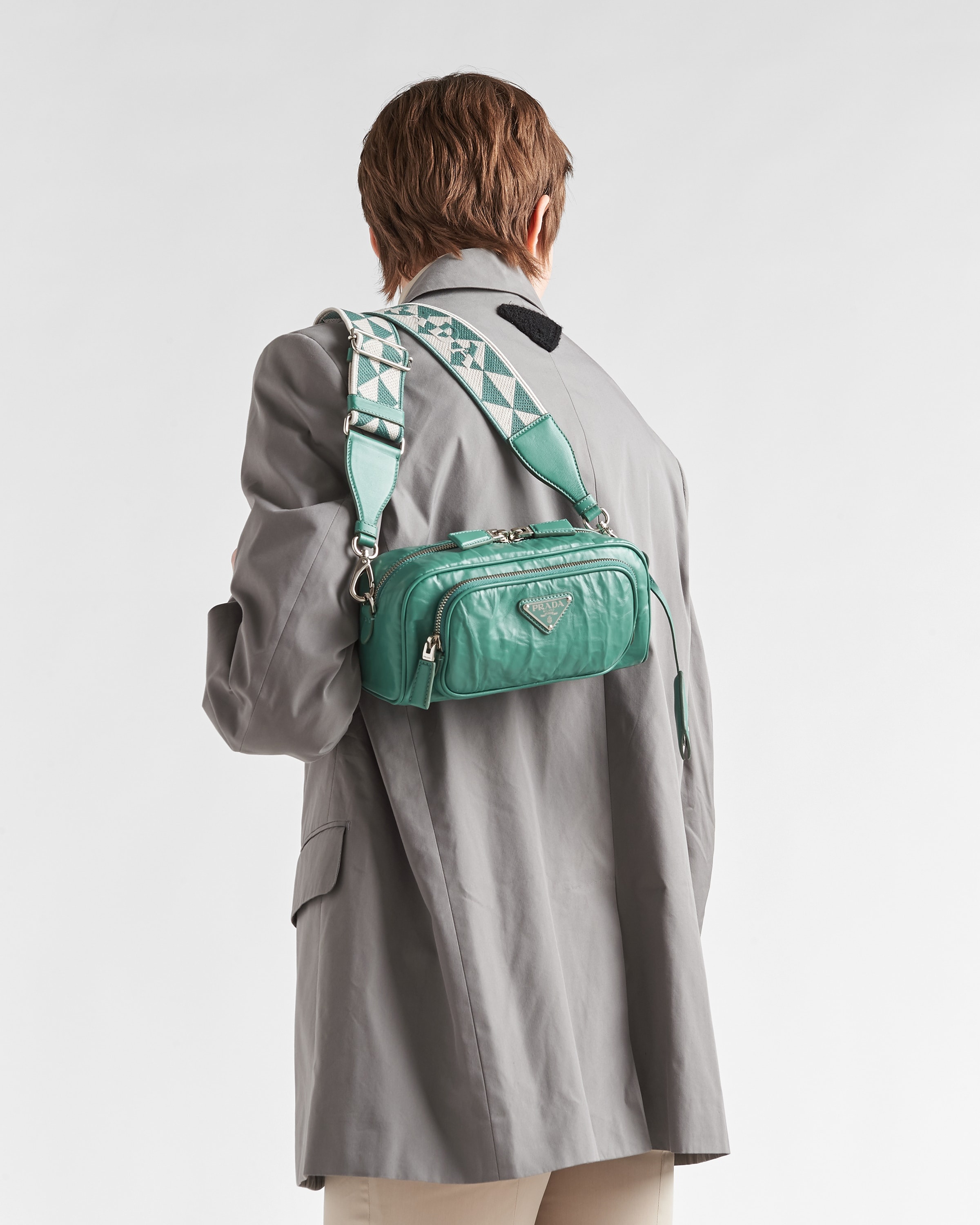 Prada Grey 2023 Nappa Antique Multi-Pocket Shoulder Bag