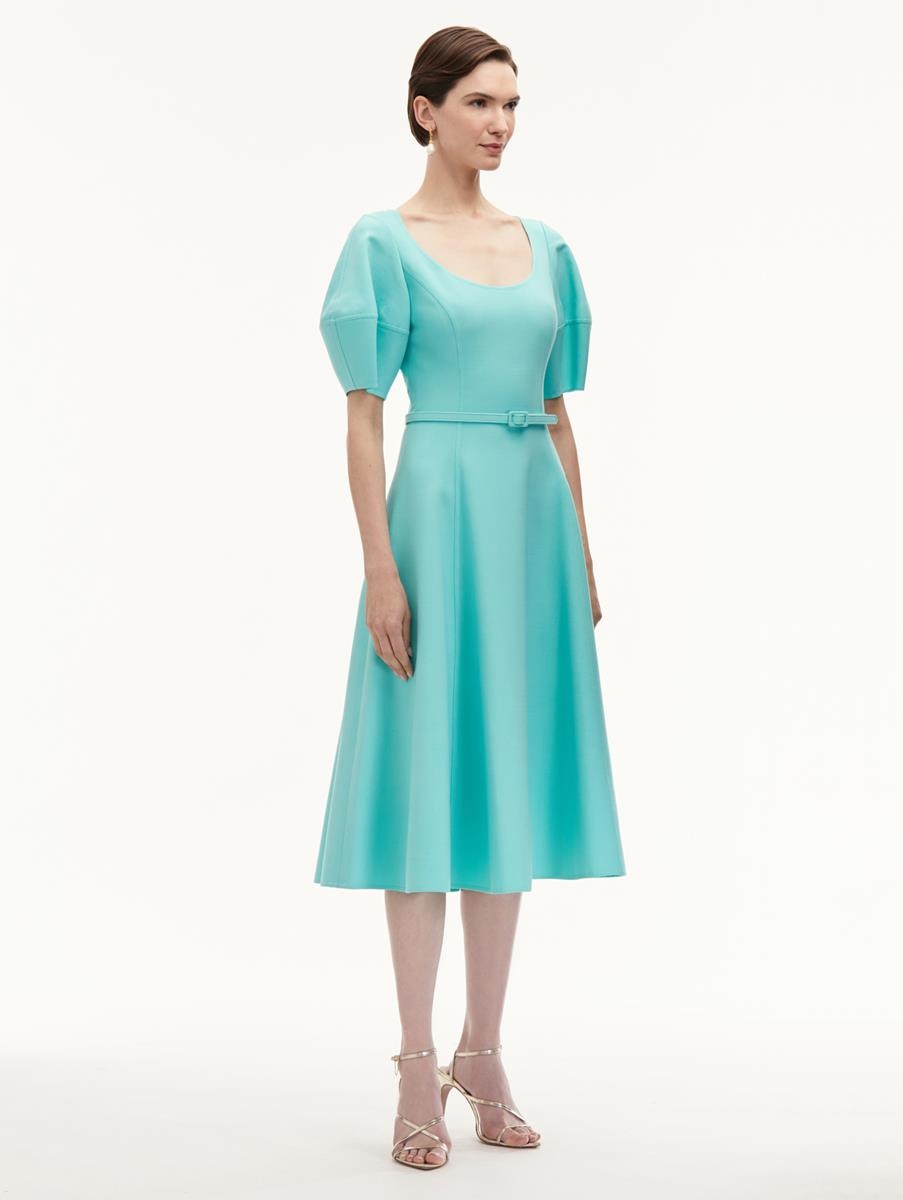 PUFF SLEEVE WOOL DRESS - 3