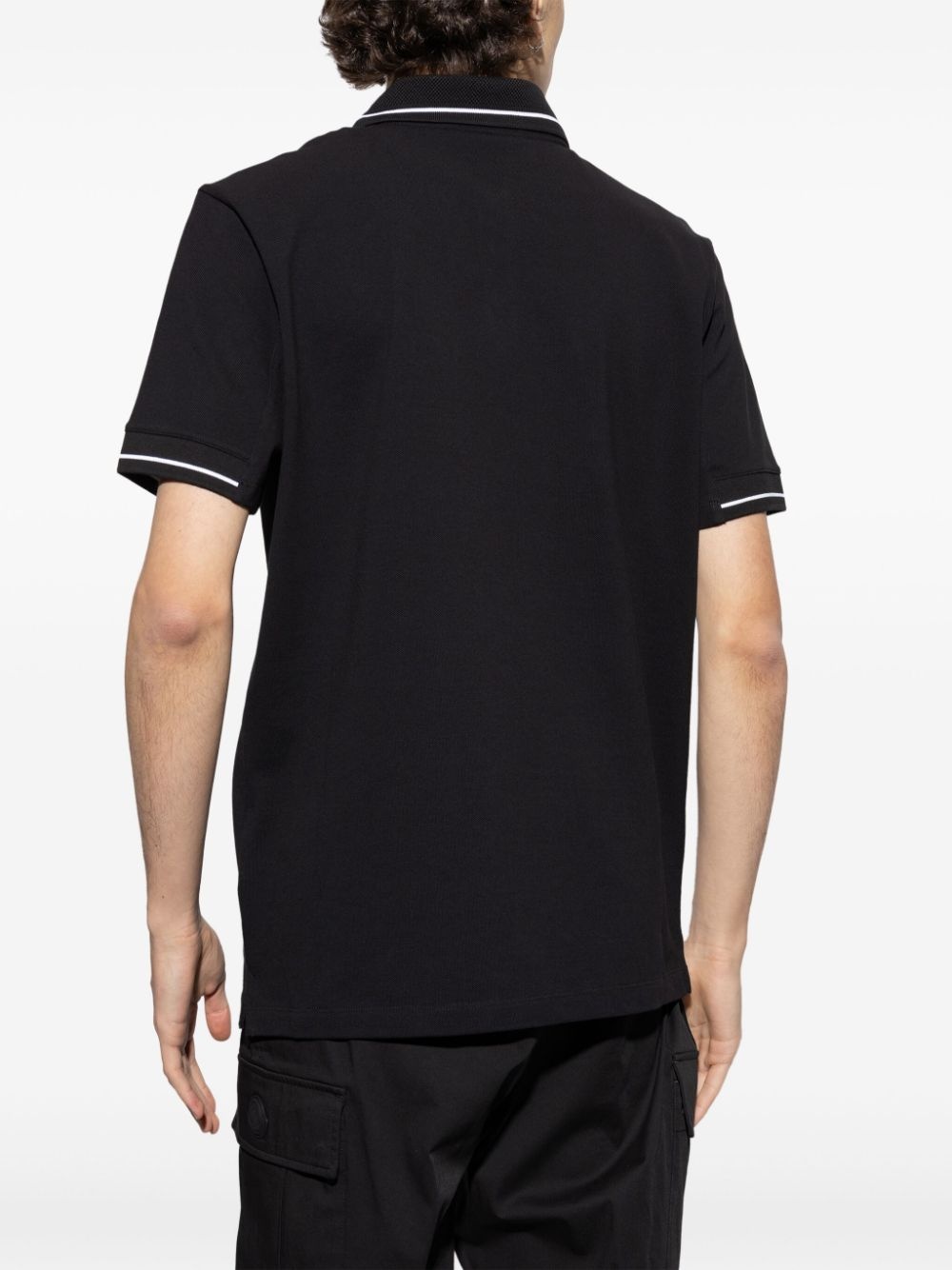 logo-patch cotton polo shirt - 3