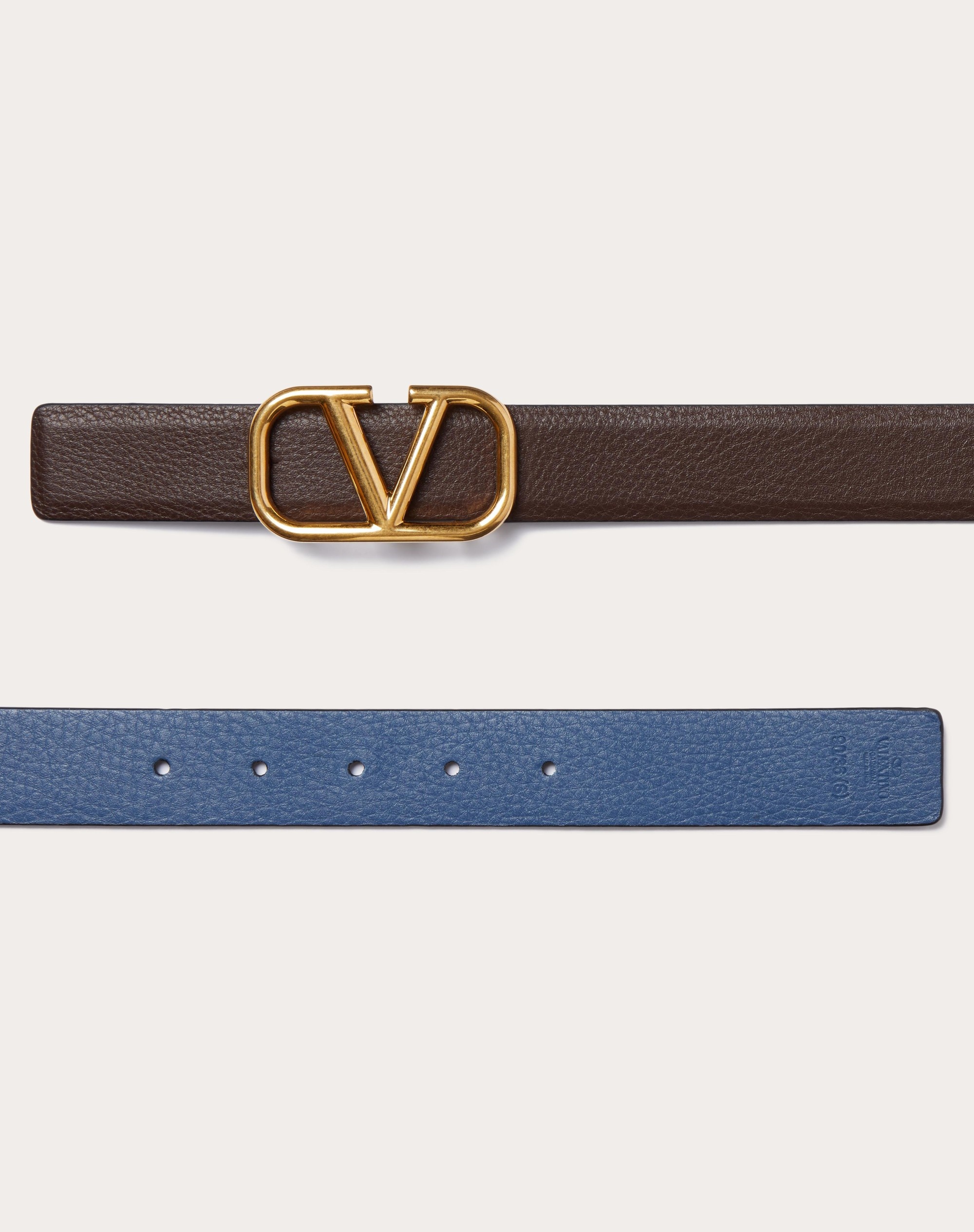 VLOGO SIGNATURE REVERSIBLE ELK-PRINT CALFSKIN BELT 30 MM - 3