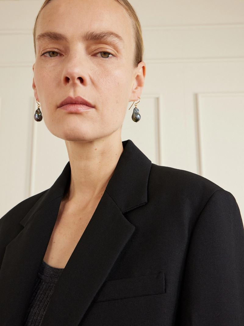 Jil Sander Grainy Gold-tone And Mother-of-pearl Earrings outlook