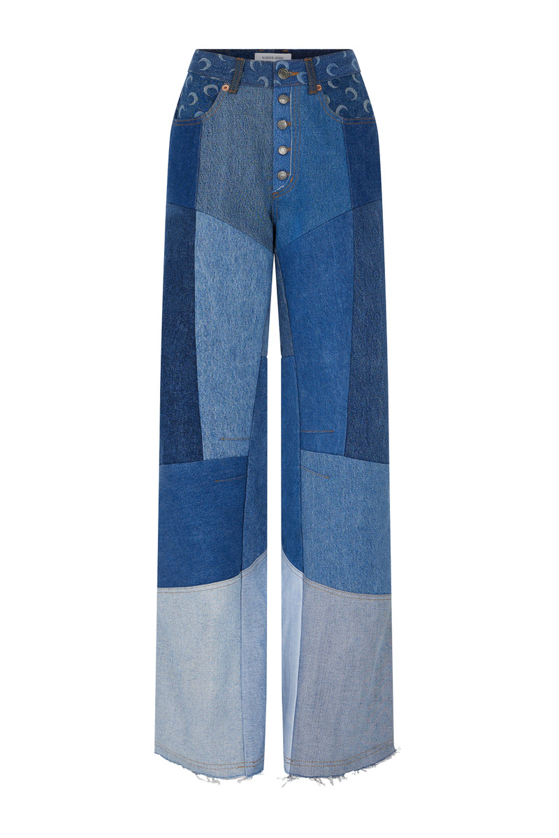 Regenerated Denim Flare Pants - 1