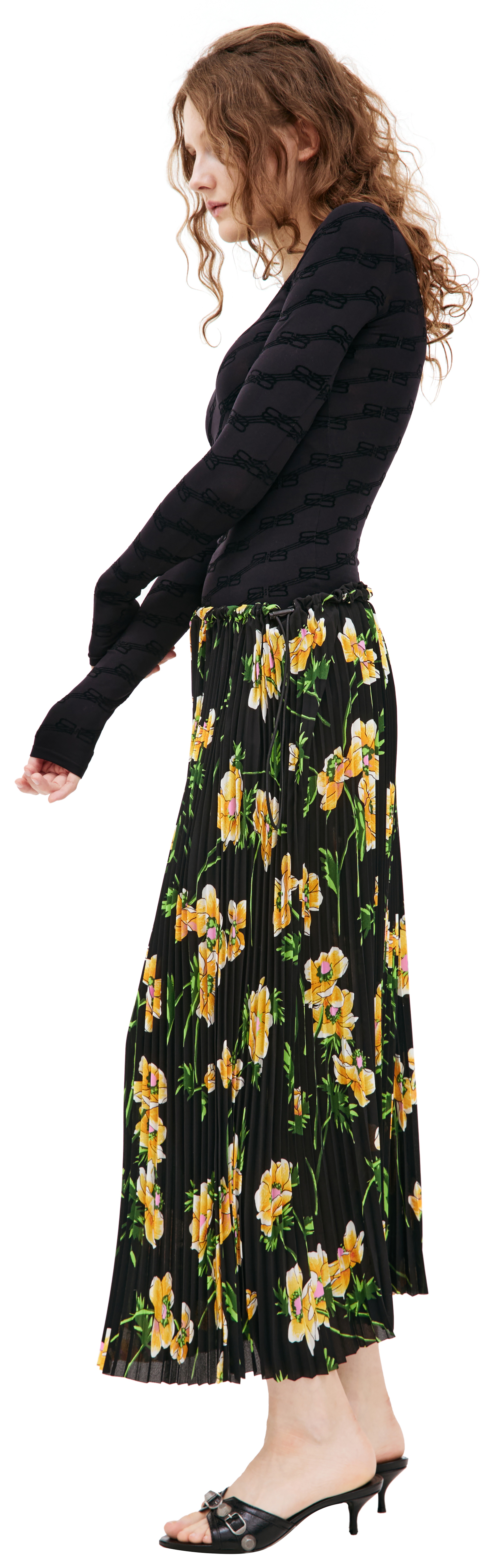 PLEATED MIDI SKIRT WITH FLORAL PRINT - 2