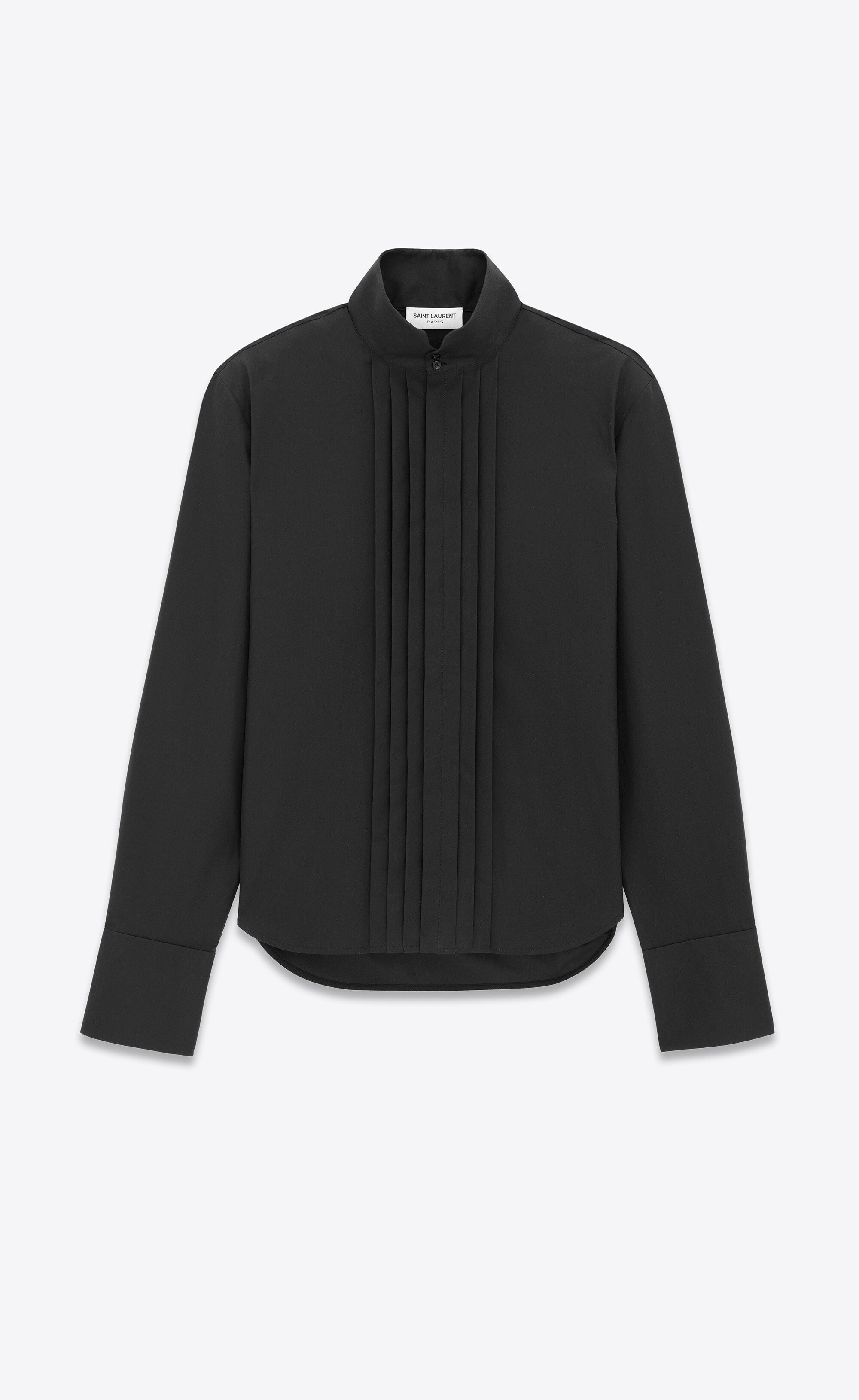 pleated shirt in cotton poplin - 1