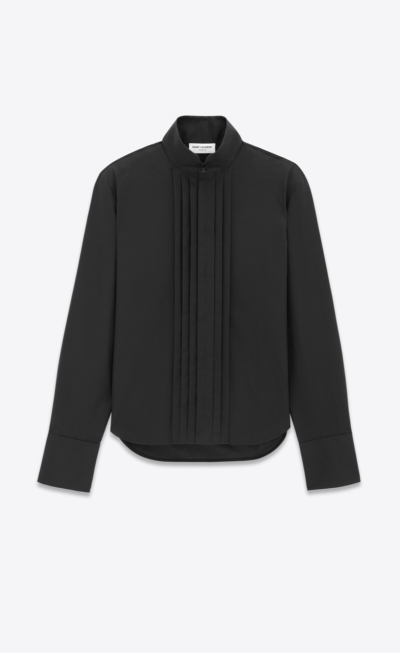 pleated shirt in cotton poplin 1