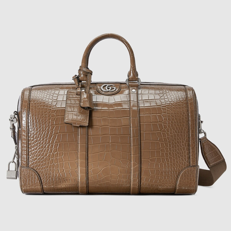 Crocodile duffle bag with Double G 1