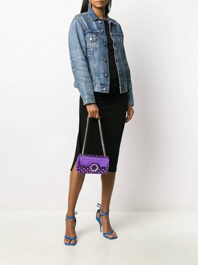 PHILIPP PLEIN crystal-embellished satin shoulder bag outlook