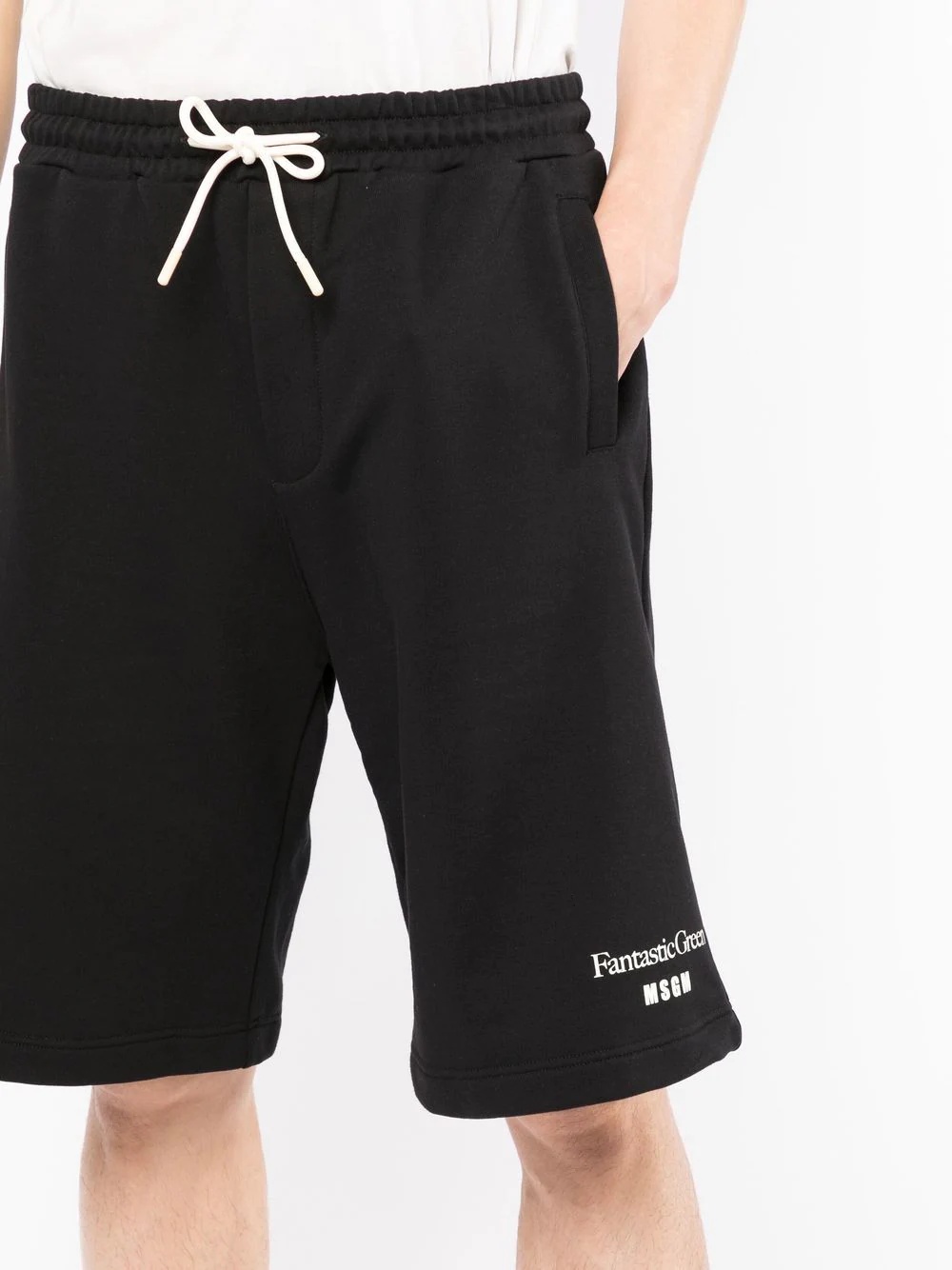 logo print track shorts - 5