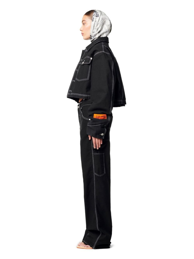 White Stitch Crop Jacket 3