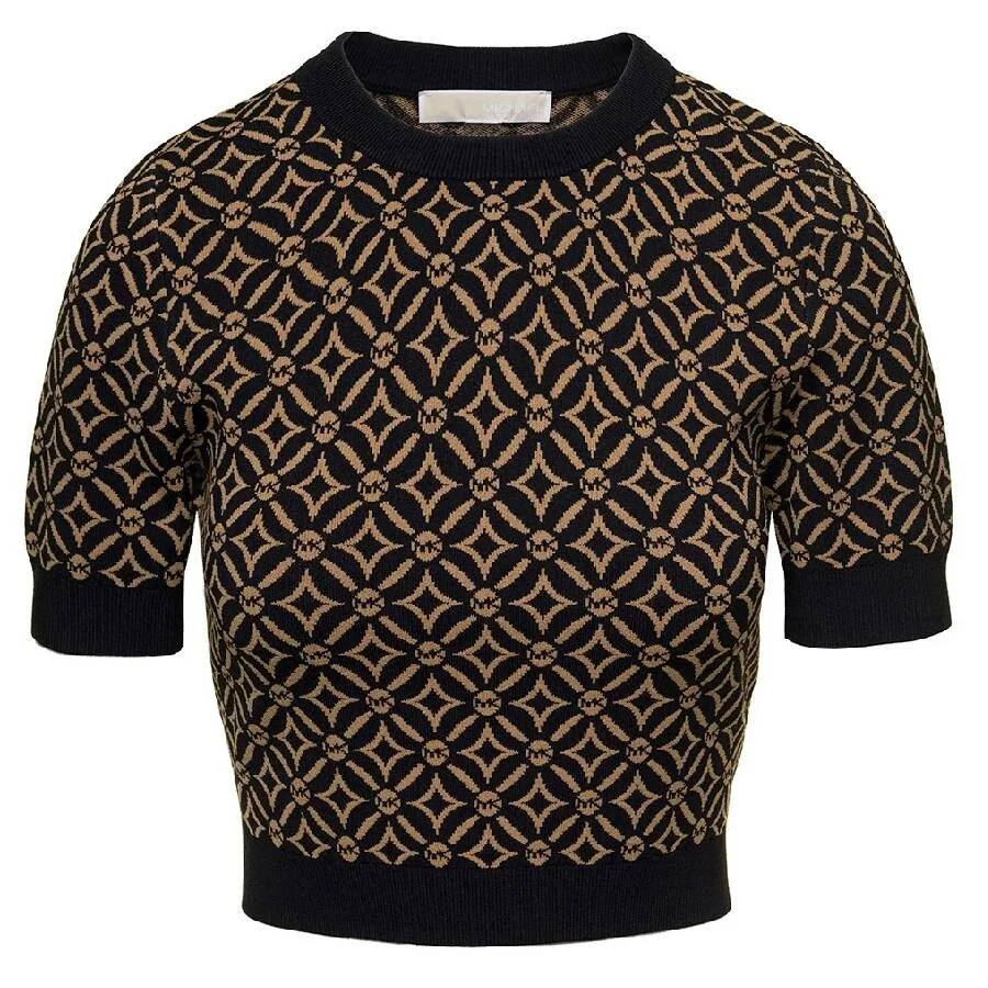 Michael Kors Logo Jacquard Cropped Sweater - 1
