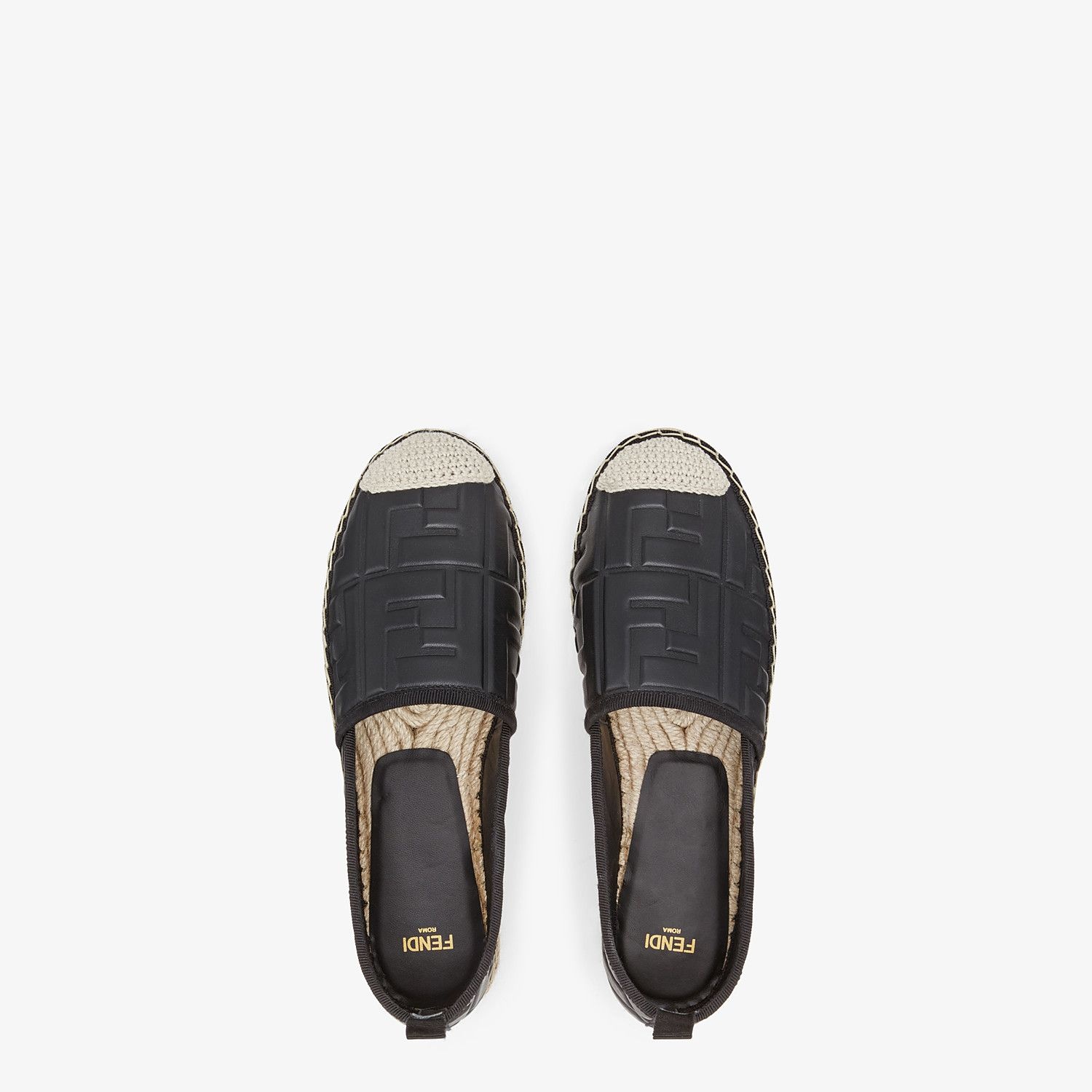 Black leather espadrilles - 4