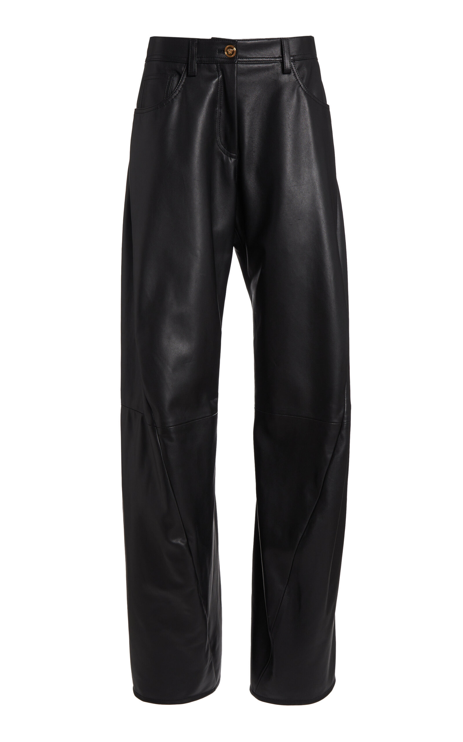 Leather Straight-Leg Pants black - 1