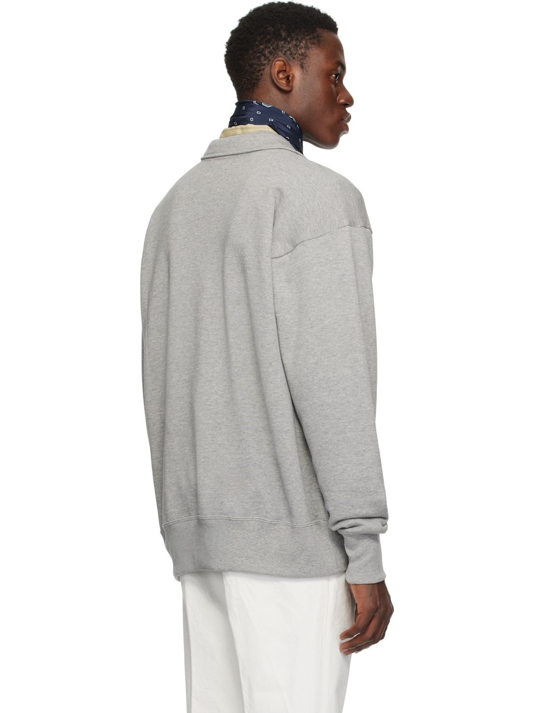 Gray Suvin Sweat Halfzip Pullover Polo - 3