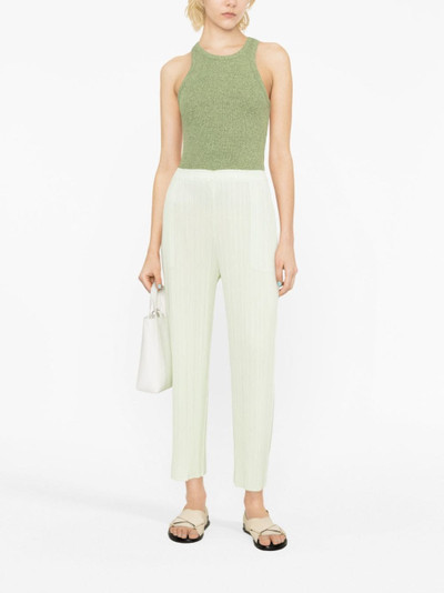 Pleats Please Issey Miyake plissé cropped trousers outlook