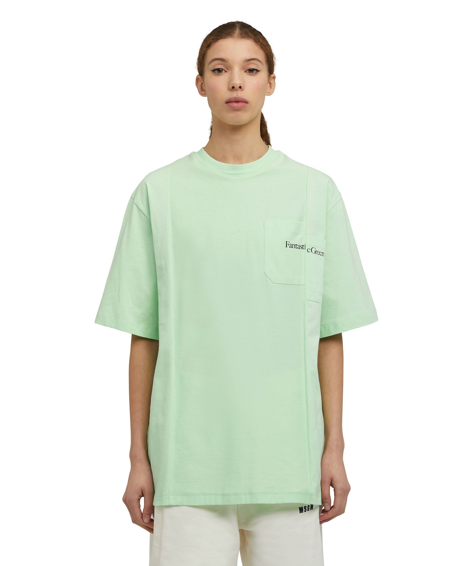 Organic cotton crewneck t-shirt from the MSGM Fantastic Green Capsule - 6