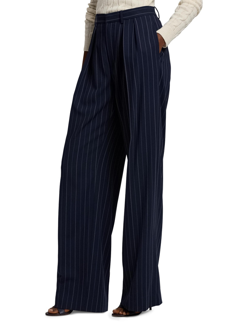 Women's Jody Striped Pleat-Front Wool Pants - Icon Navy Multi 4